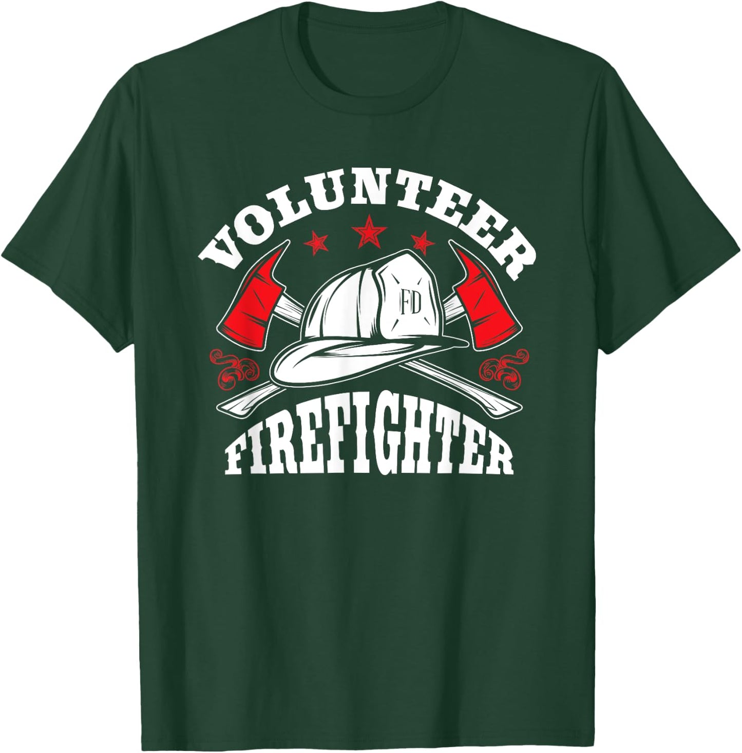 Firefighter Volunteer Vintage Fire Department Fireman Gifts T-Shirt - T-Shirt | Forest