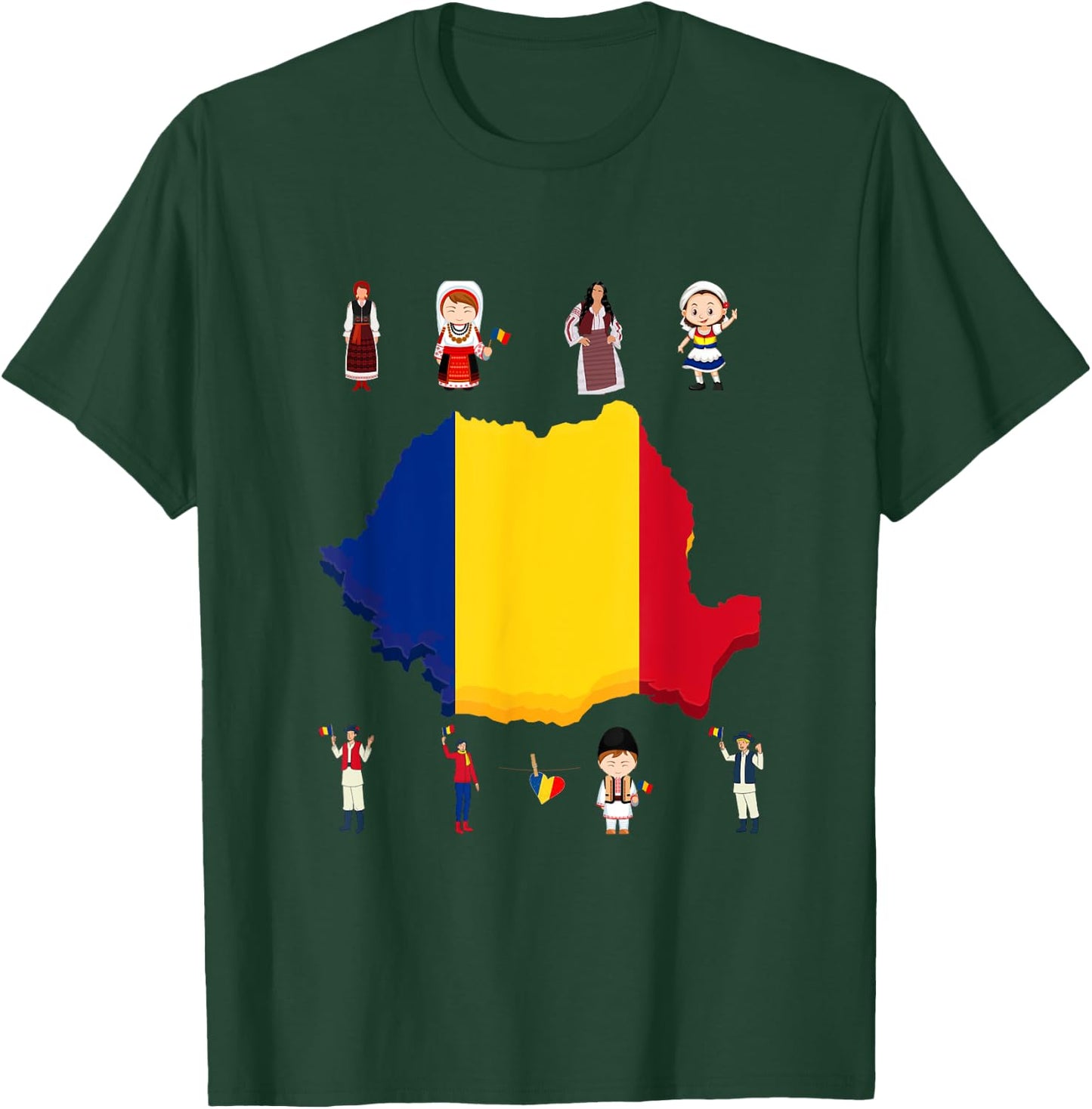 Traditional Romanian Family and Woman T-Shirt - T-Shirt | Forest