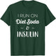 Diabetes Awareness By Design Company -Adults Black Small Modern Classic Fit Crew Collar Short Sleeve I Run On Diet Soda Insulin T-Shirt - T-Shirt | Forest