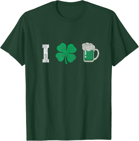 Cute I Love Green Beer St Patrick's Day Shamrock T-Shirt - T-Shirt | Forest