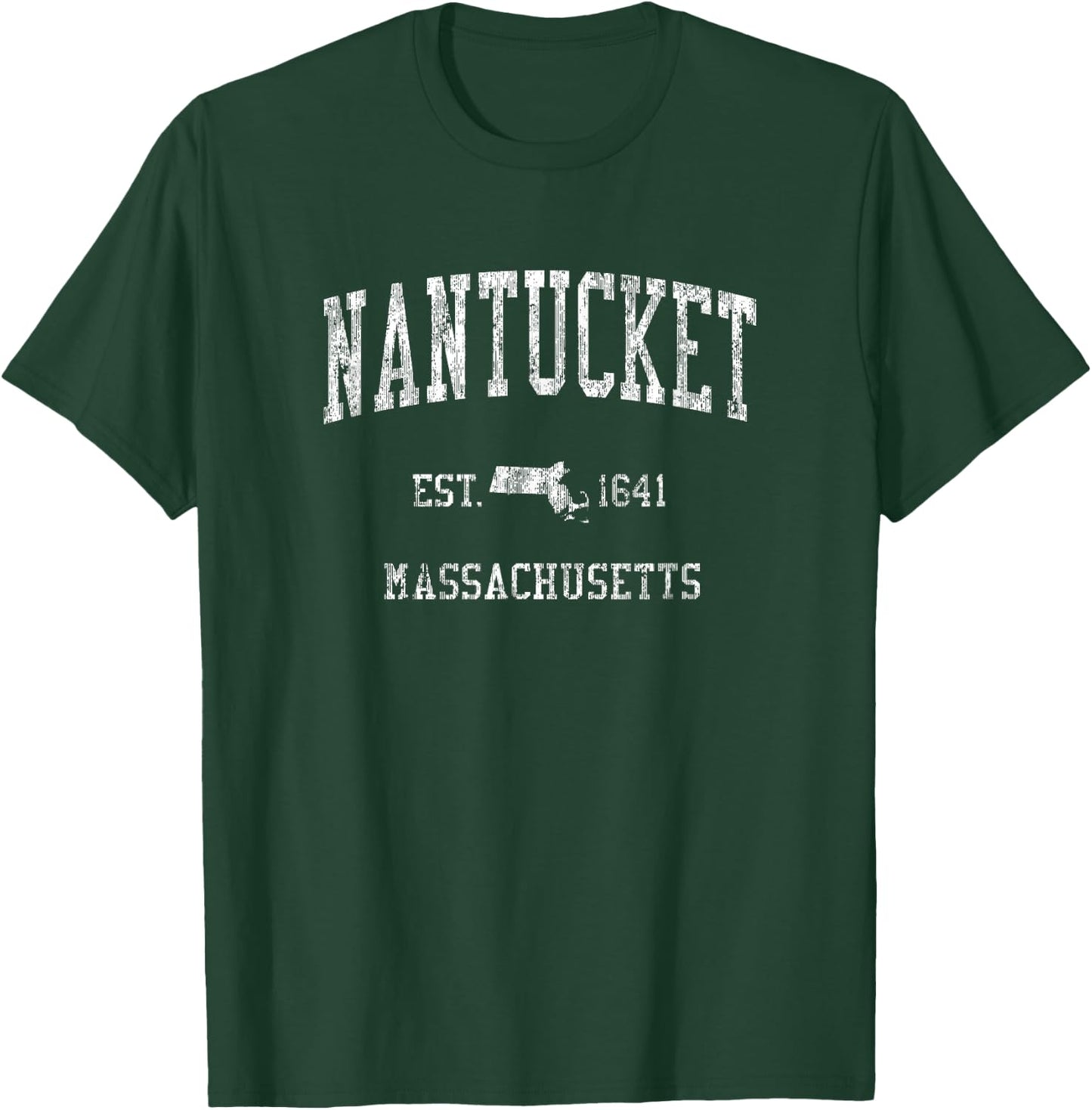 Nantucket Masachusetts MA Vintage Sports Design T-Shirt - T-Shirt | Forest