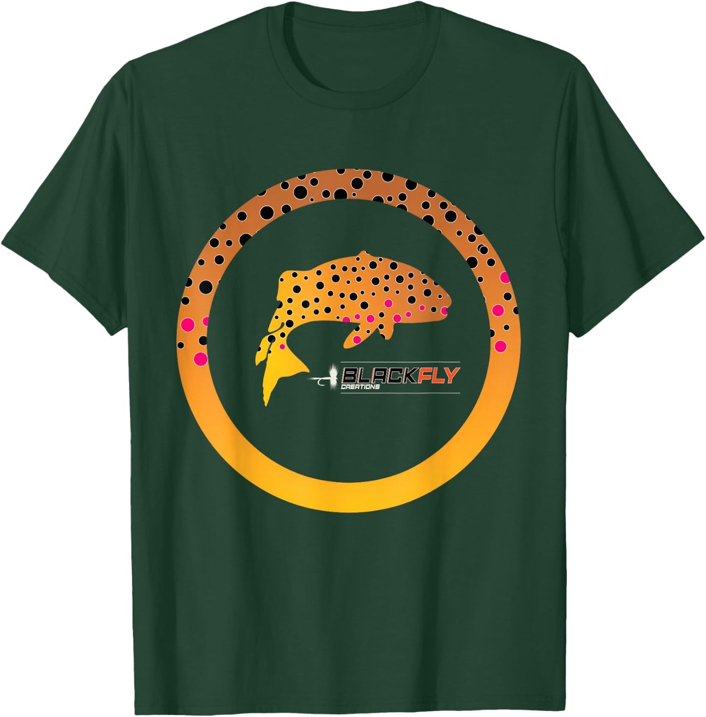 Trout Skin Fly Fishing Gear & Gifts by Black Fly T-Shirt - T-Shirt | Forest