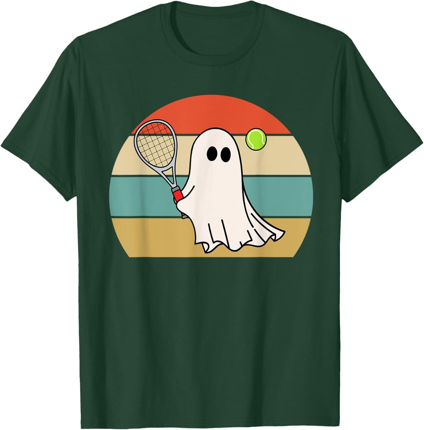 Funny Ghost Playing Tennis Lover Women, Halloween T-Shirt - T-Shirt | Forest