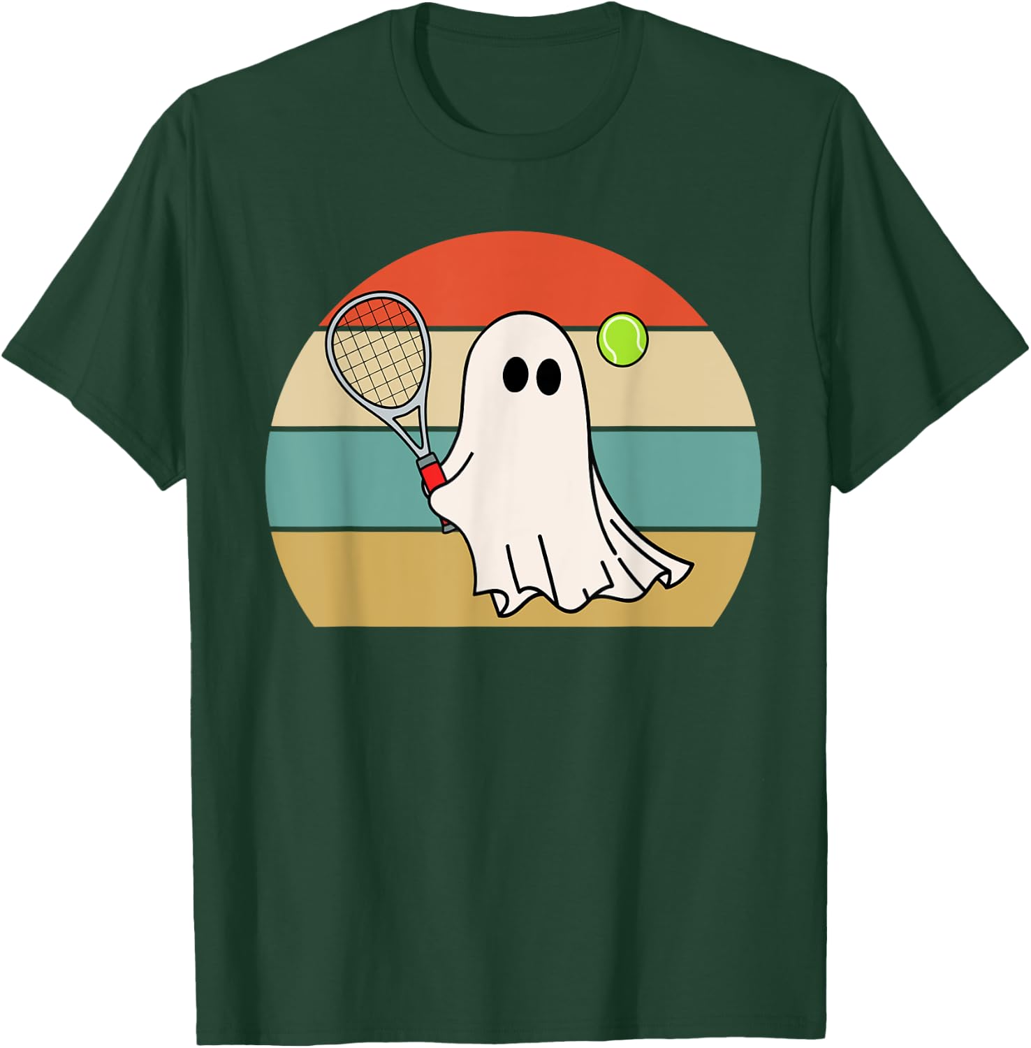 Funny Ghost Playing Tennis Lover Women, Halloween T-Shirt - T-Shirt | Forest