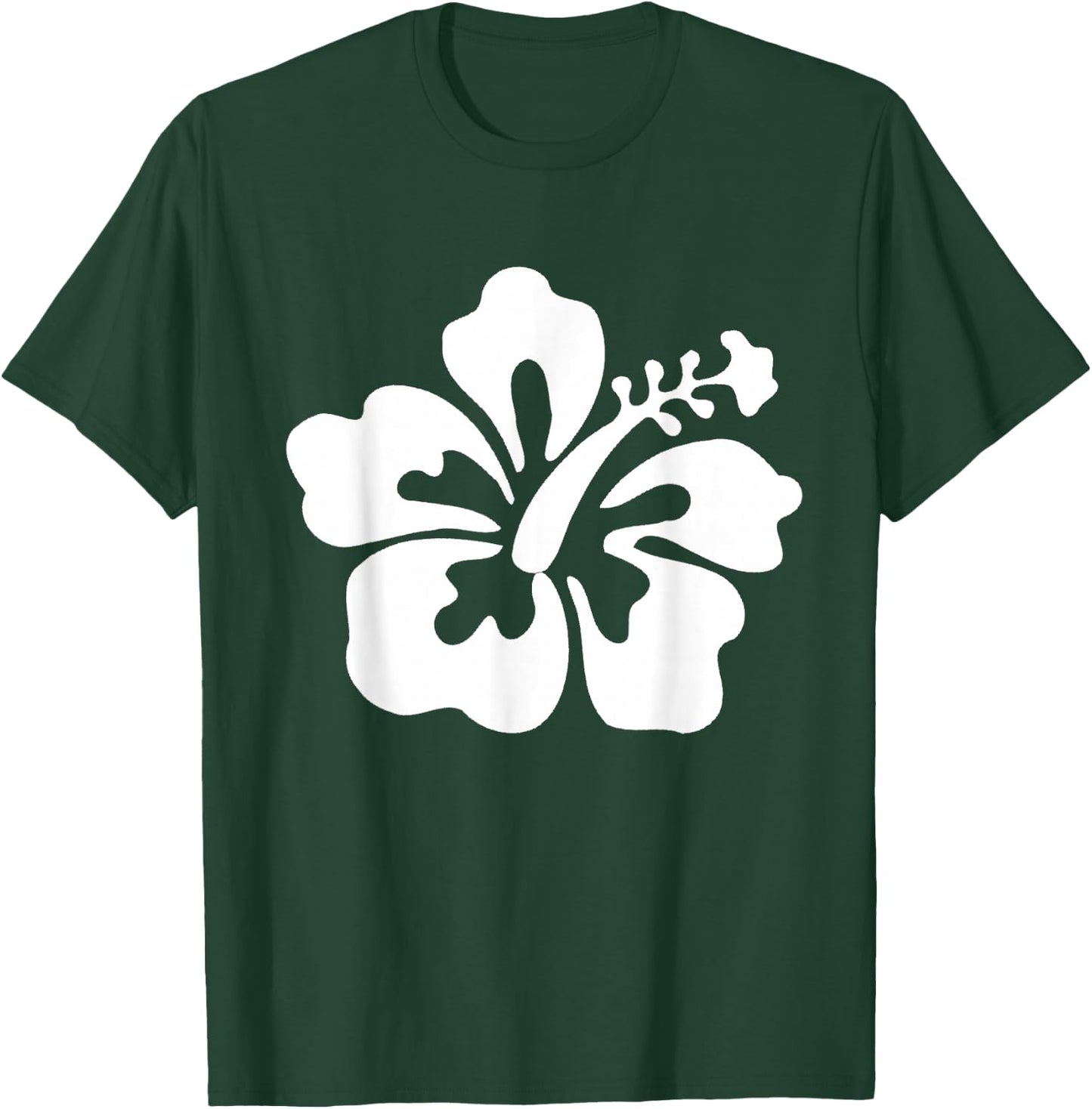 Hawaiian White Hibiscus - Hawaiian Flower T Shirt T-Shirt - T-Shirt | Forest