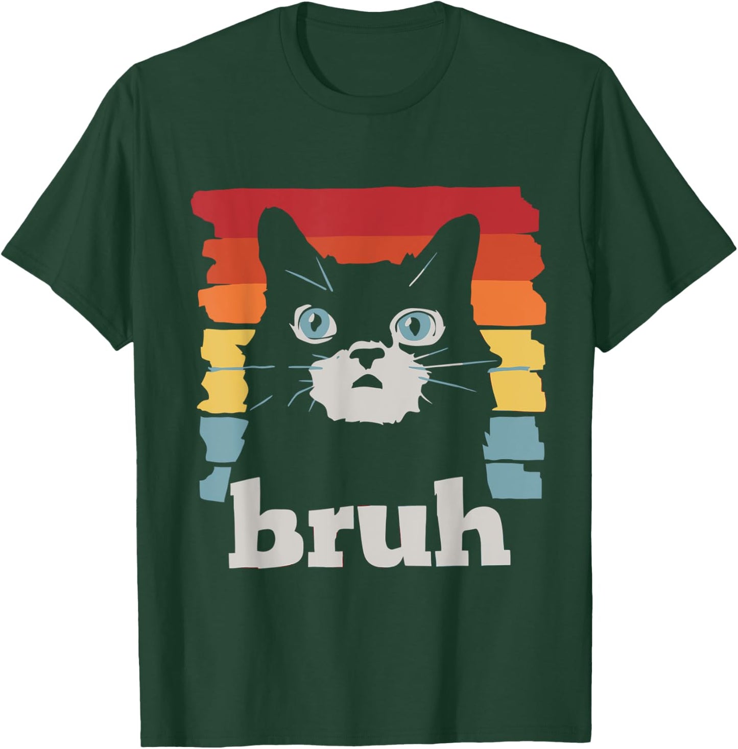 Bruh Cat Meme Funny Cat T-Shirt - T-Shirt | Forest
