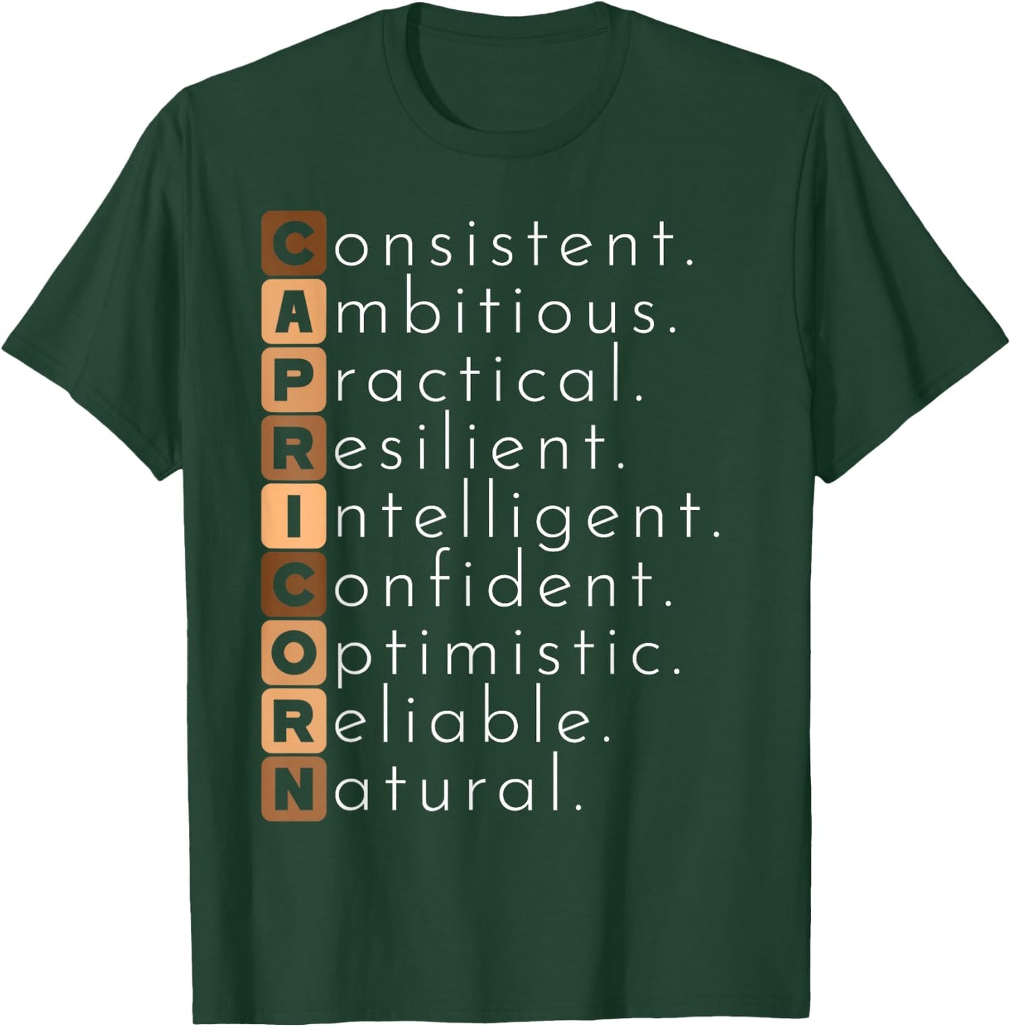 Capricorn Zodiac Sign Men Women Kids Horoscope Birthday T-Shirt - T-Shirt | Forest