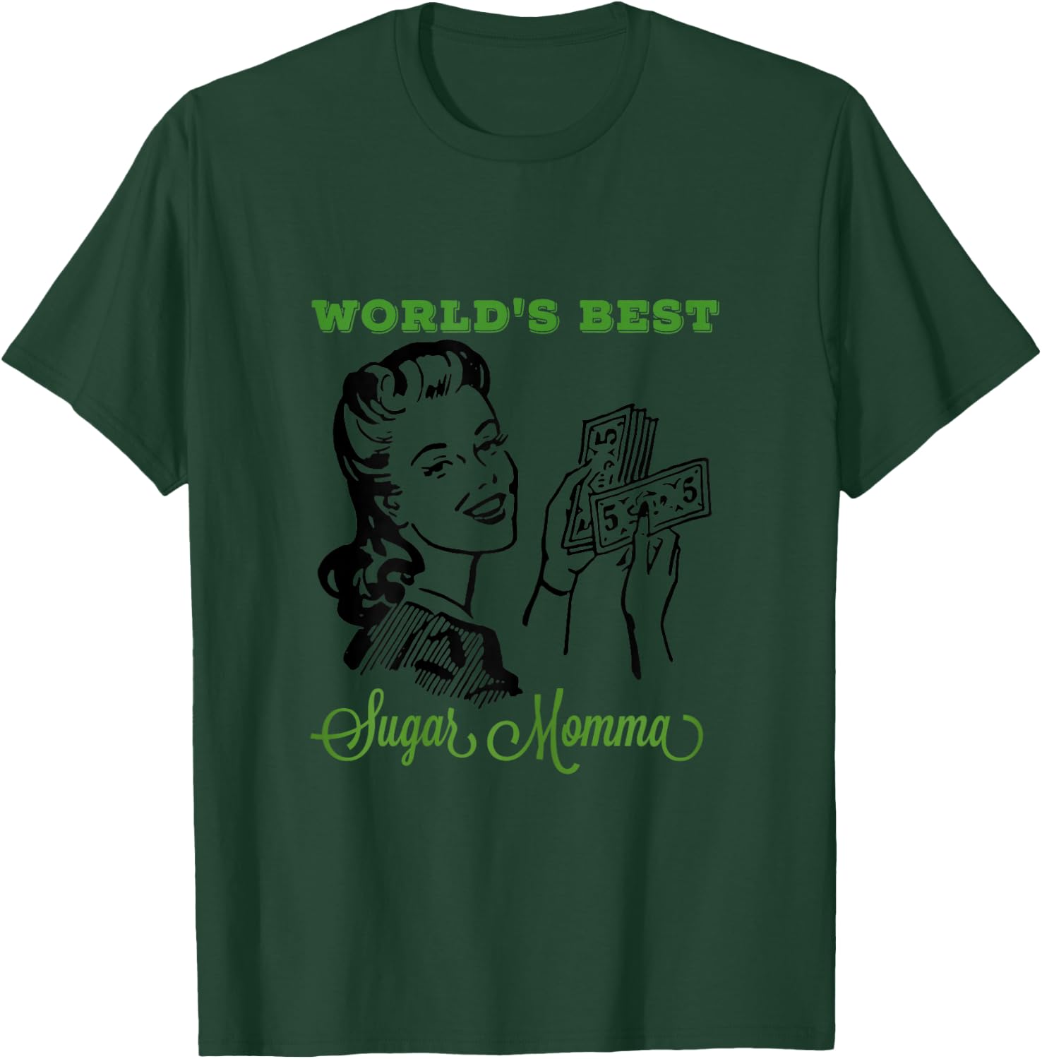 World's Best Sugar Momma Mother's Day Adult Graphic T-Shirt - T-Shirt | Forest