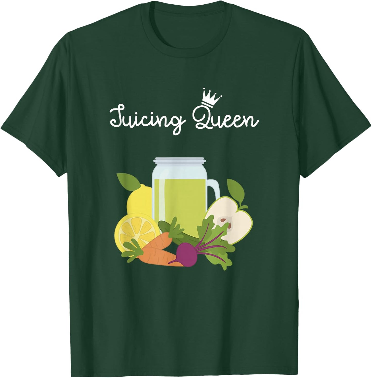 Juicing Queen Green Juice Vegetarian Vegan Gift T Shirt T-Shirt - T-Shirt | Forest