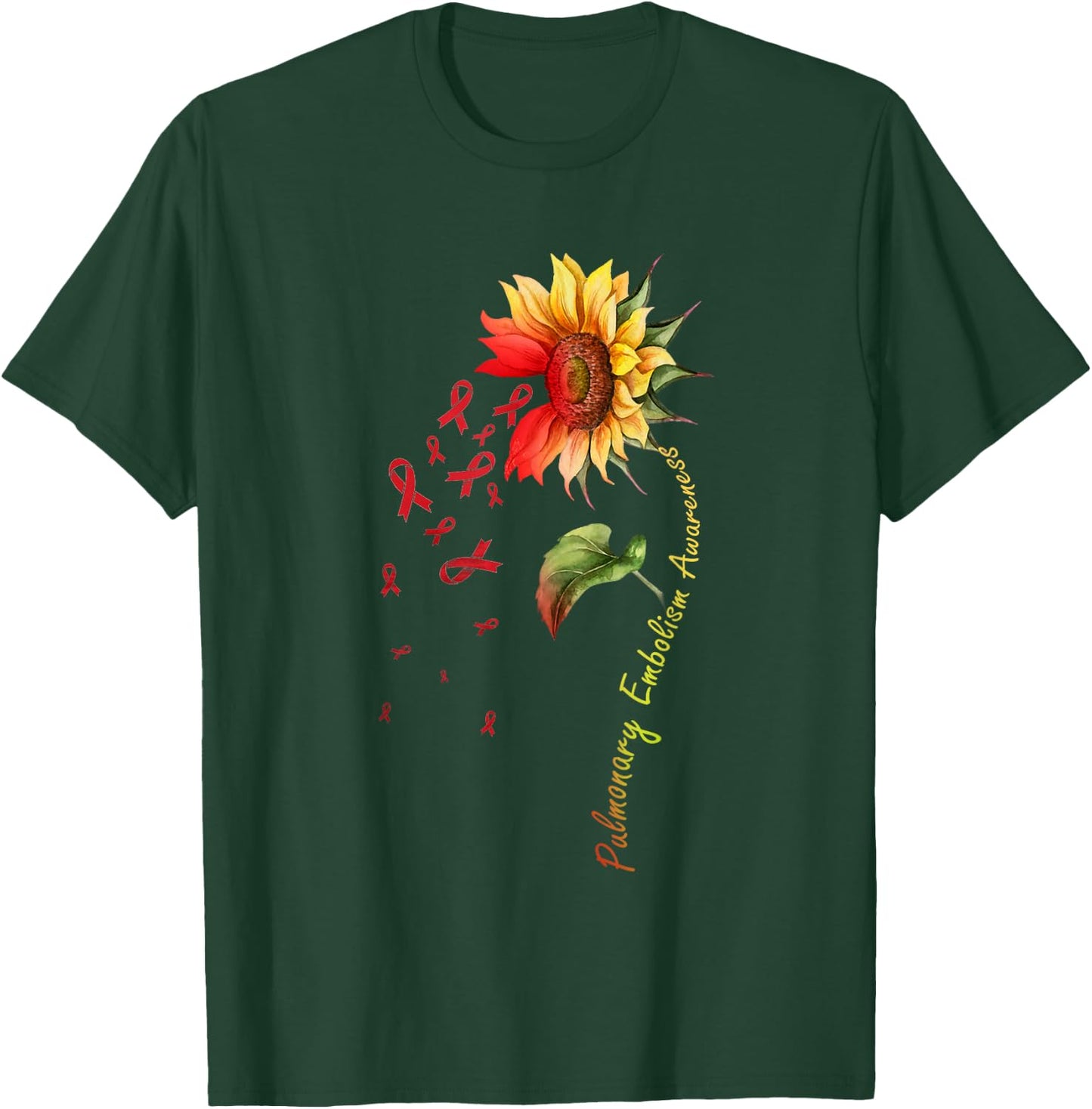 Pulmonary Embolism Awareness Sunflower Shirt T-Shirt - T-Shirt | Forest