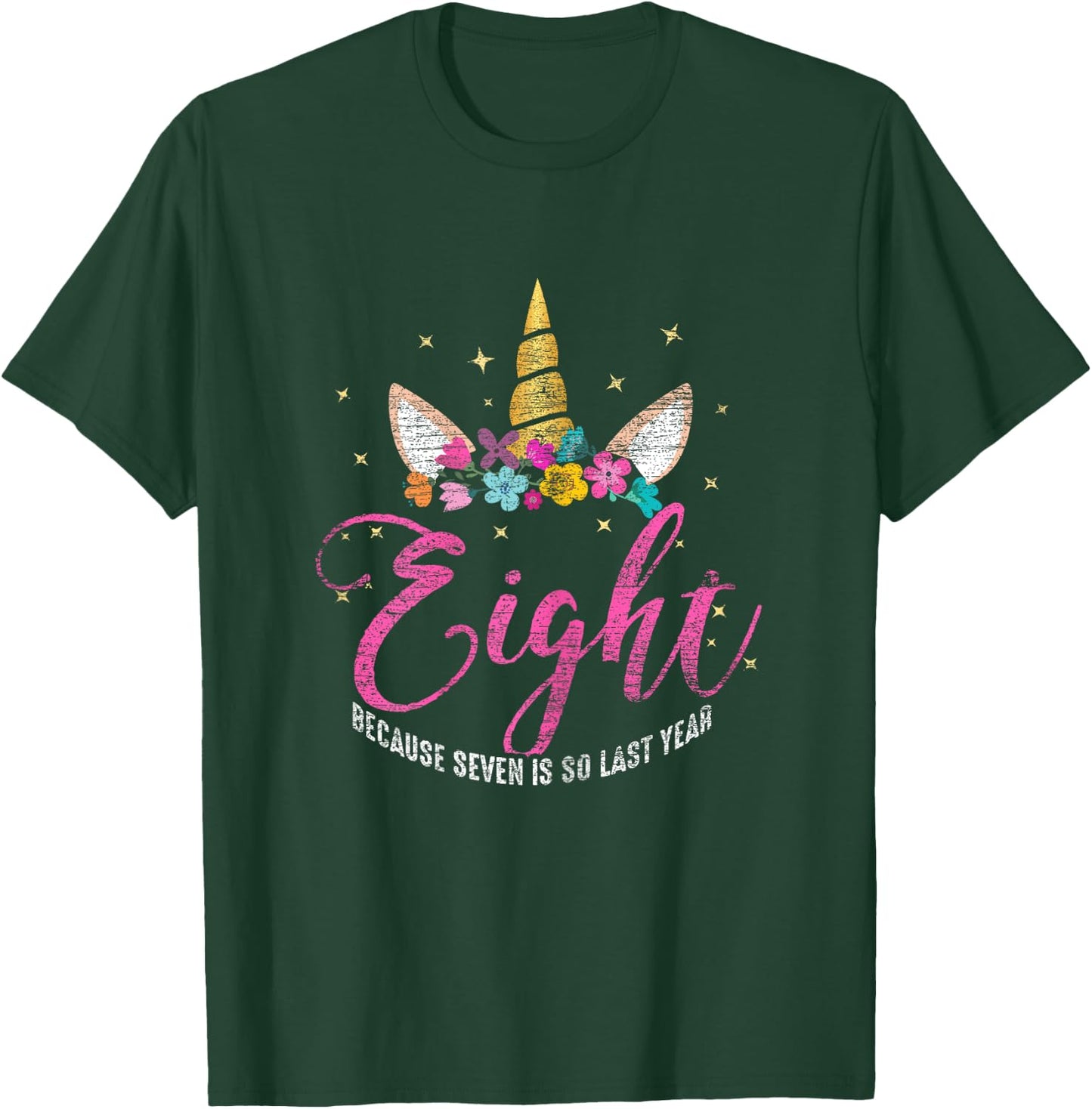 8 Years Old Birthday Girl Gifts Unicorn 8th Birthday T-Shirt - T-Shirt | Forest