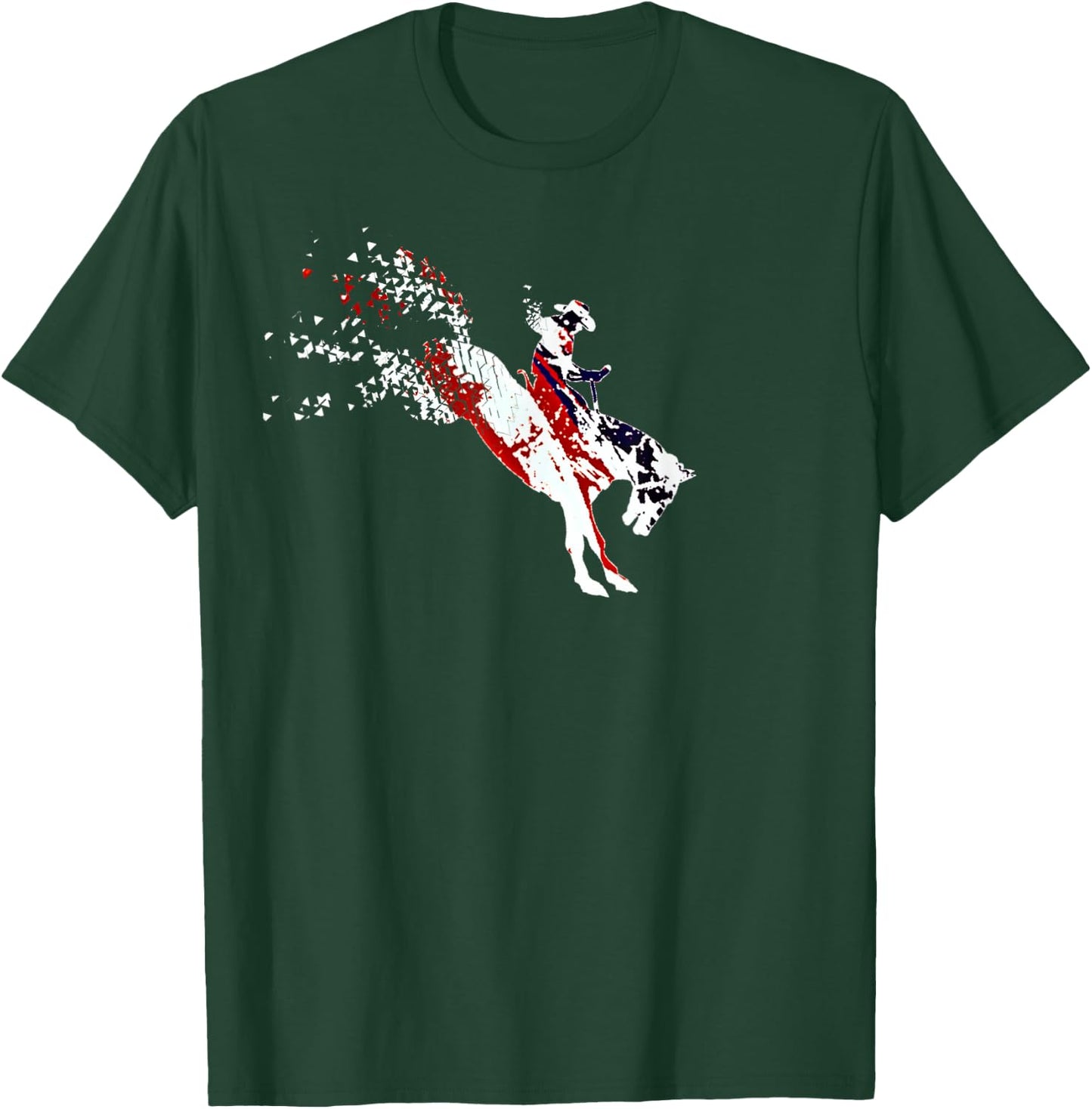 Bronc Riding Rodeo American Pride Bronc Rider Shirts T-Shirt - T-Shirt | Forest