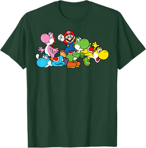 Super Mario Yoshi Ride Group Mashup T-Shirt - T-Shirt | Forest