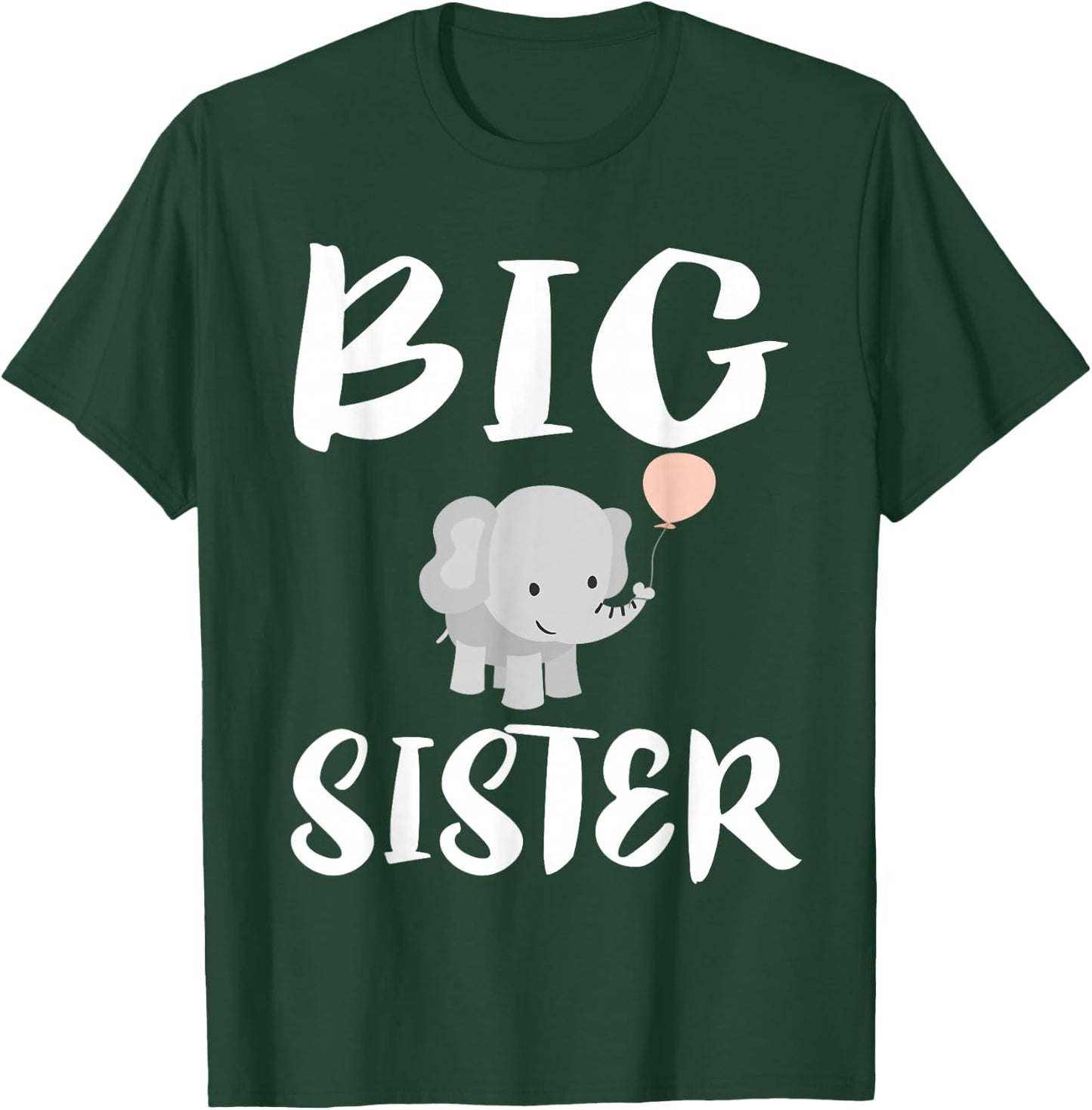 Big Sister Elephant Cute Girl Gift T-Shirt - T-Shirt | Forest