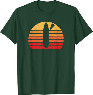 Retro SUP Stand Up Paddle Board Vintage Sun T-Shirt - T-Shirt | Forest
