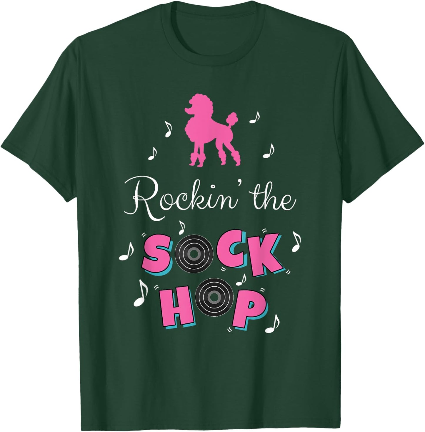 Sock Hop Costume Girls Women Pink Poodle T-Shirt - T-Shirt | Forest