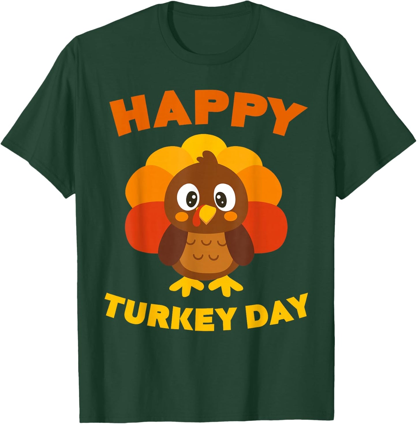 Happy Turkey Day Shirt Men Women Kids Family Thanksgiving T-Shirt - T-Shirt | Forest