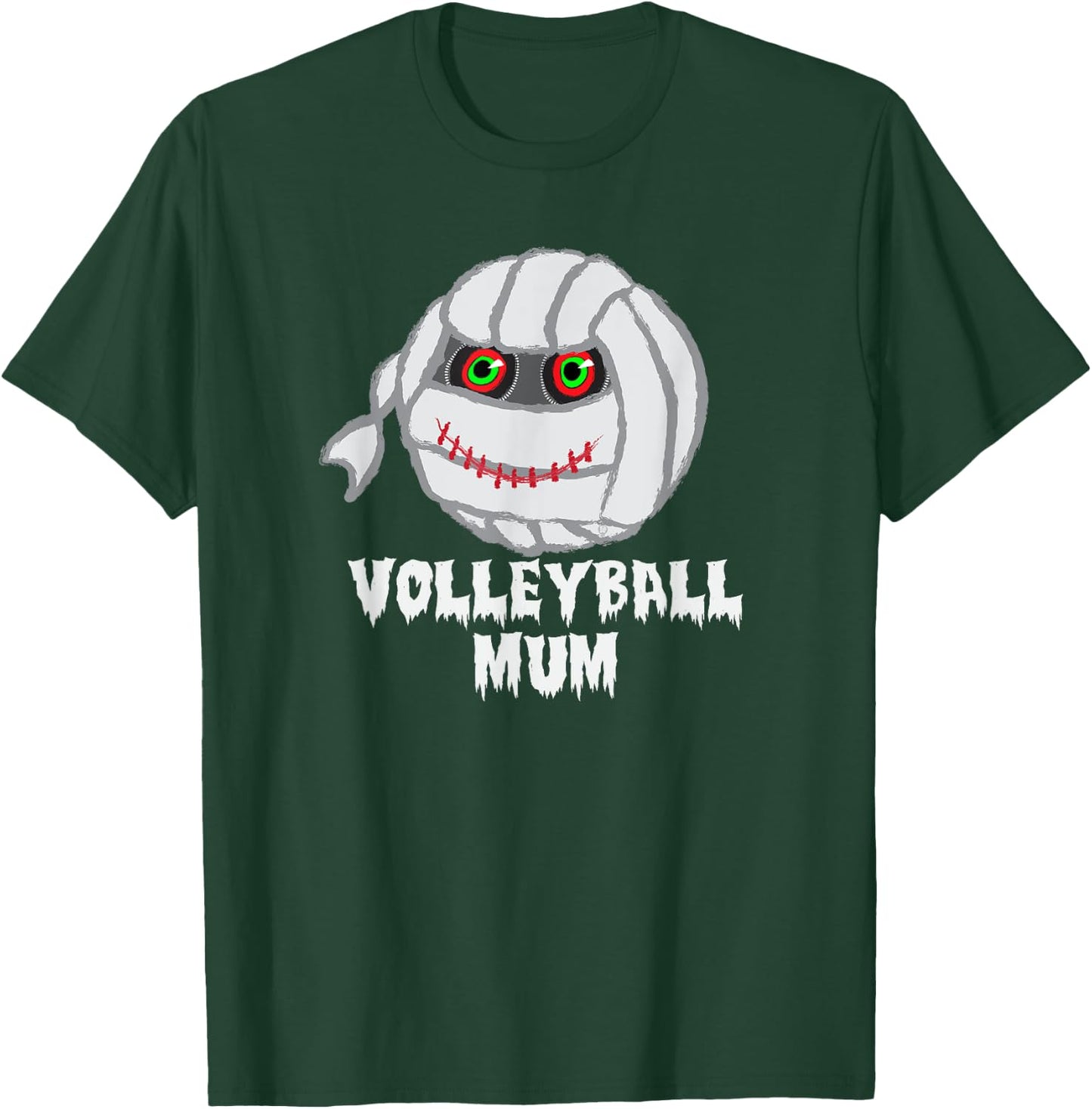 Volleyball Mom Funny Mummy Halloween T-Shirt - T-Shirt | Forest