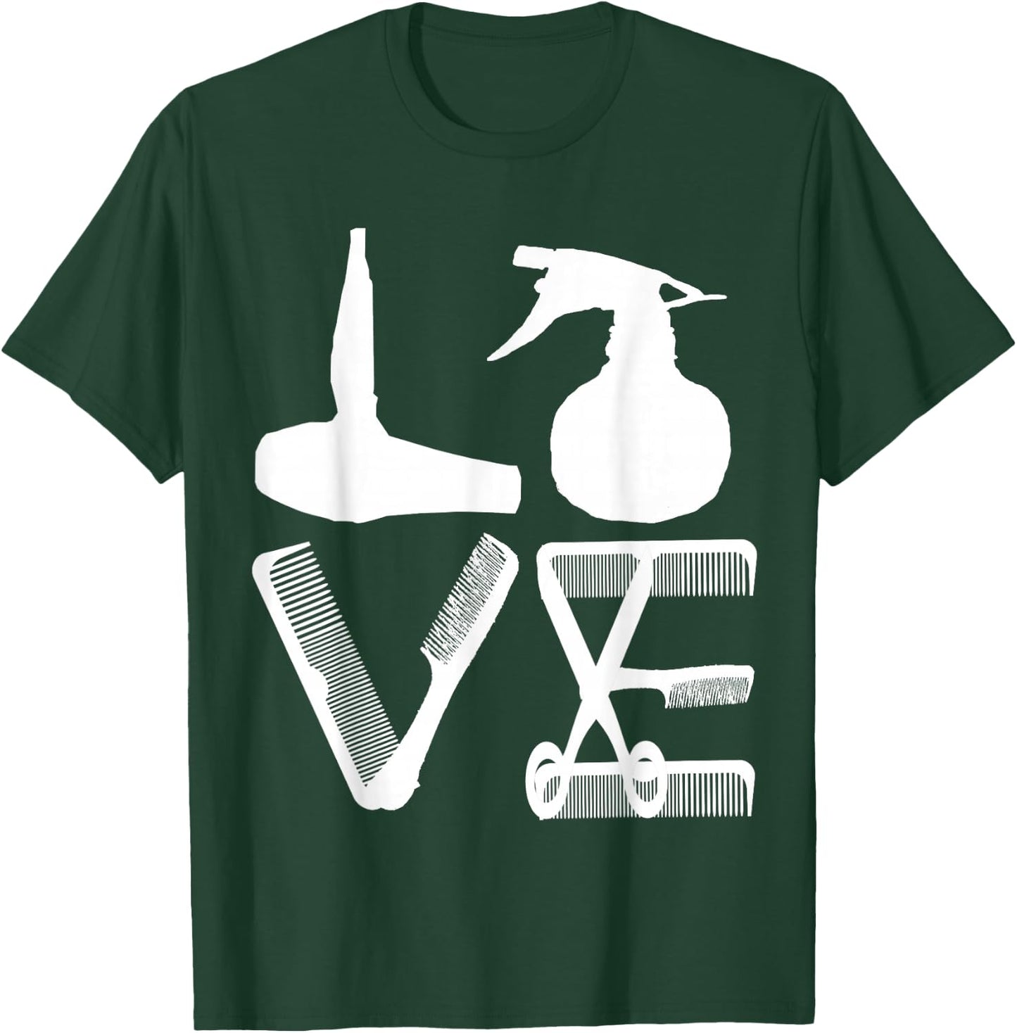 Hairdresser Love Hair Salon Haircutter Hairstylist Barber T-Shirt - T-Shirt | Forest