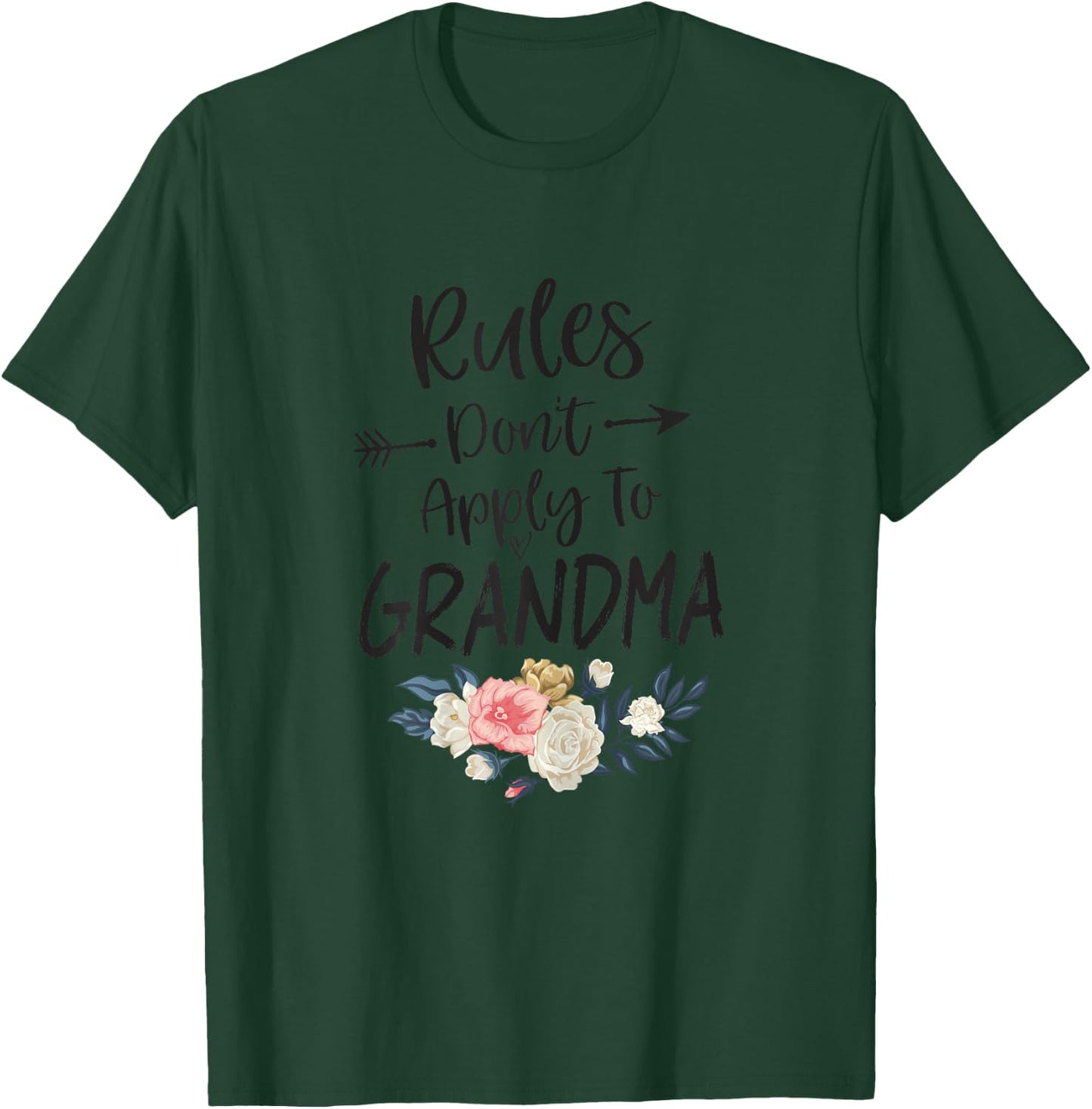 New Grandma Shirt Rules Don't Apply to Grandma Flower T-Shirt - T-Shirt | Forest