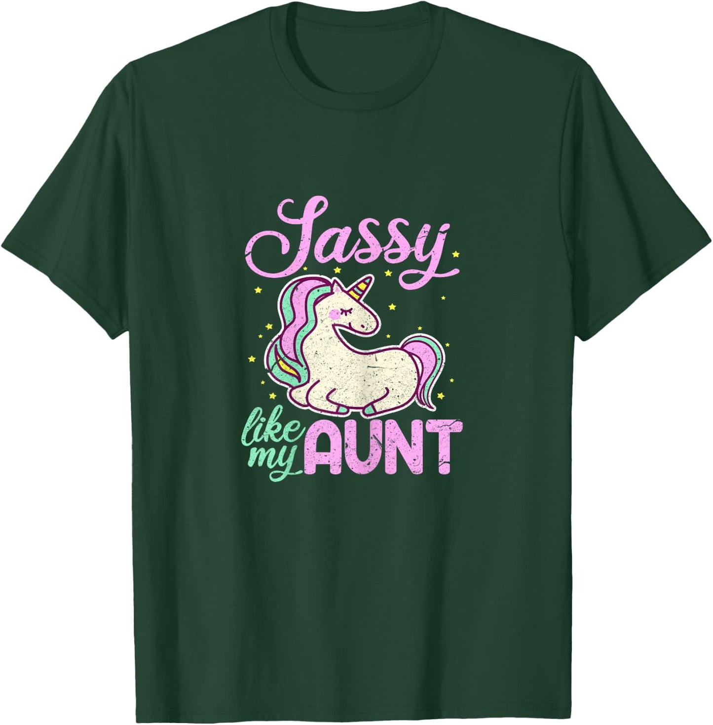 Sassy Like My Aunt Funny Unicorn Niece T-Shirt - T-Shirt | Forest