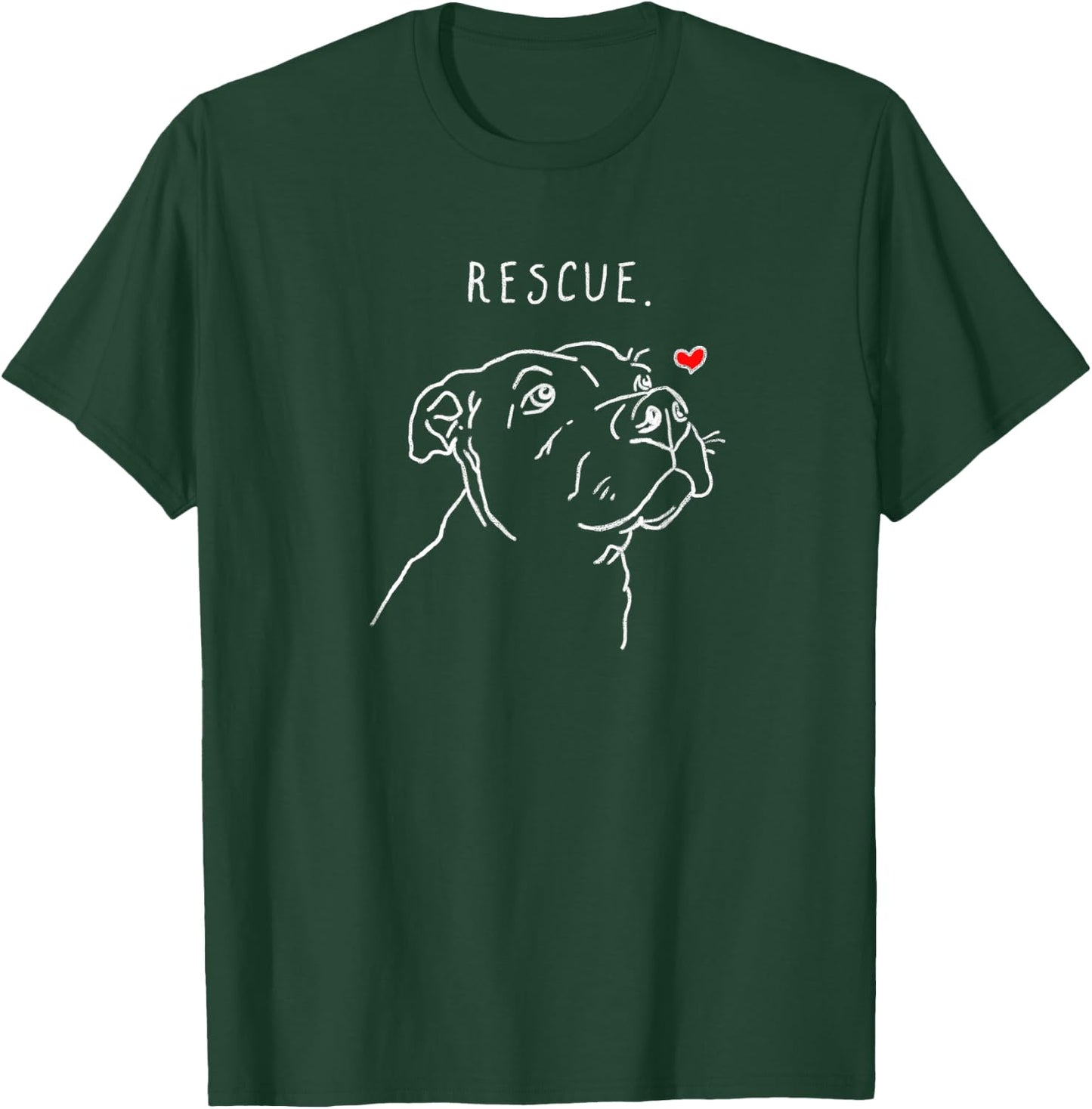 Rescue Dog, Pitbull Drawing, Rescue Mom, Adopt Don't Shop T-Shirt - T-Shirt | Forest