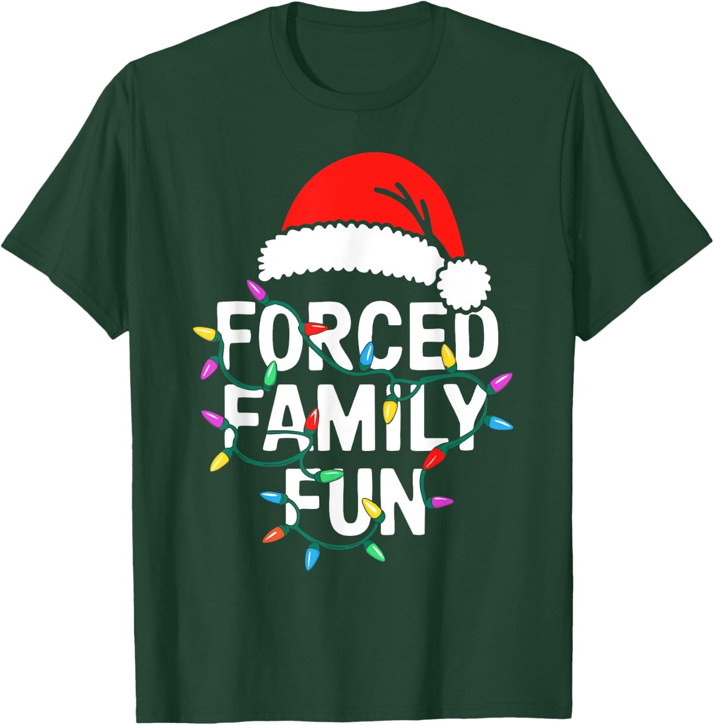 Forced Family Fun Shirt Men Women Kids Christmas Pajamas T-Shirt - T-Shirt | Forest
