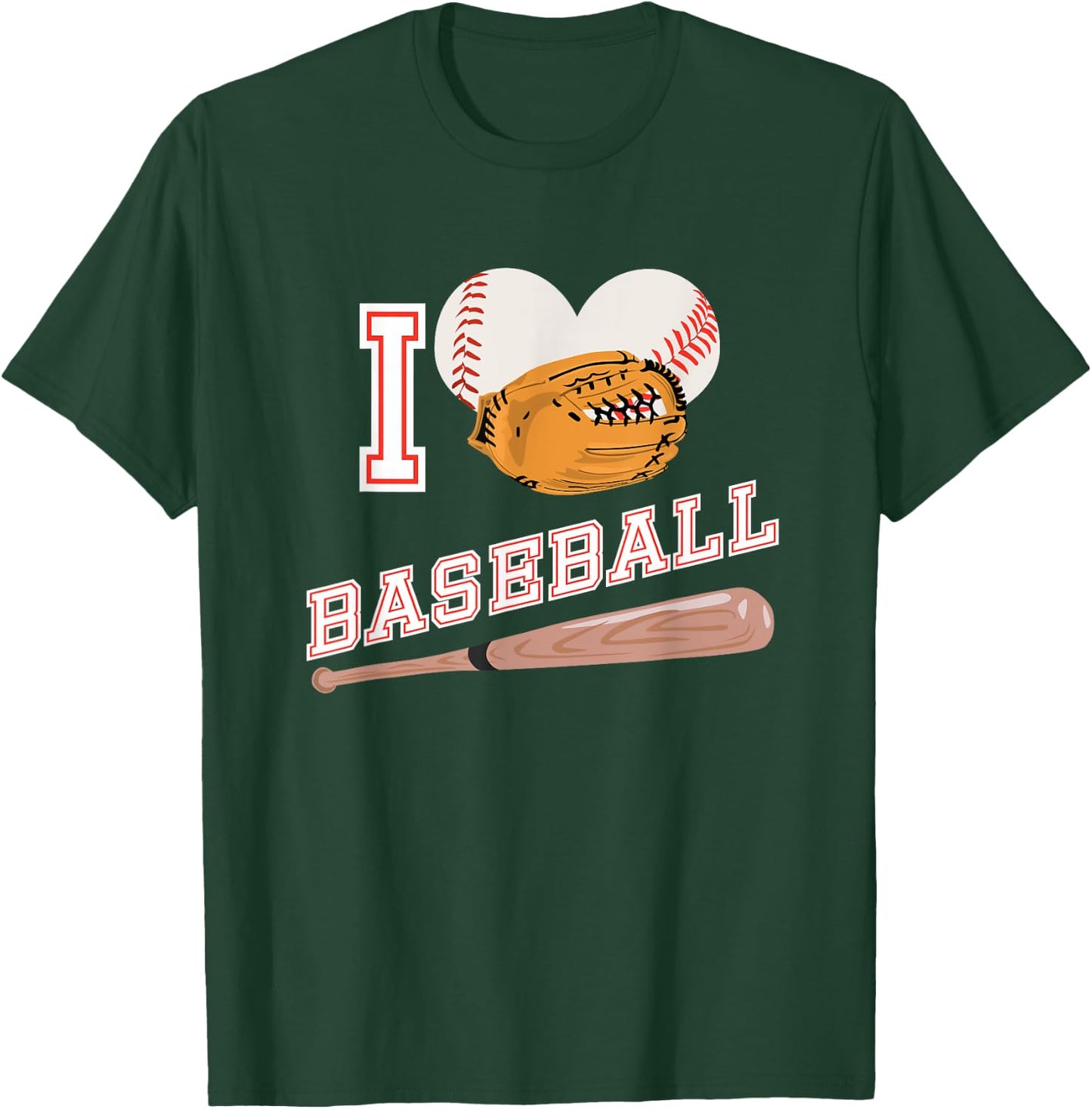 Baseball Sports Shirt I Love Baseball T-Shirt - T-Shirt | Forest