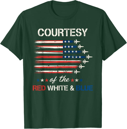 Courtesy Of The Red White And Blue Vintage America US Flag T-Shirt - T-Shirt | Forest