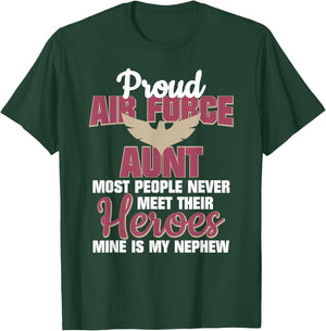 Proud Air Force Aunt Military Pride T-Shirt - T-Shirt | Forest