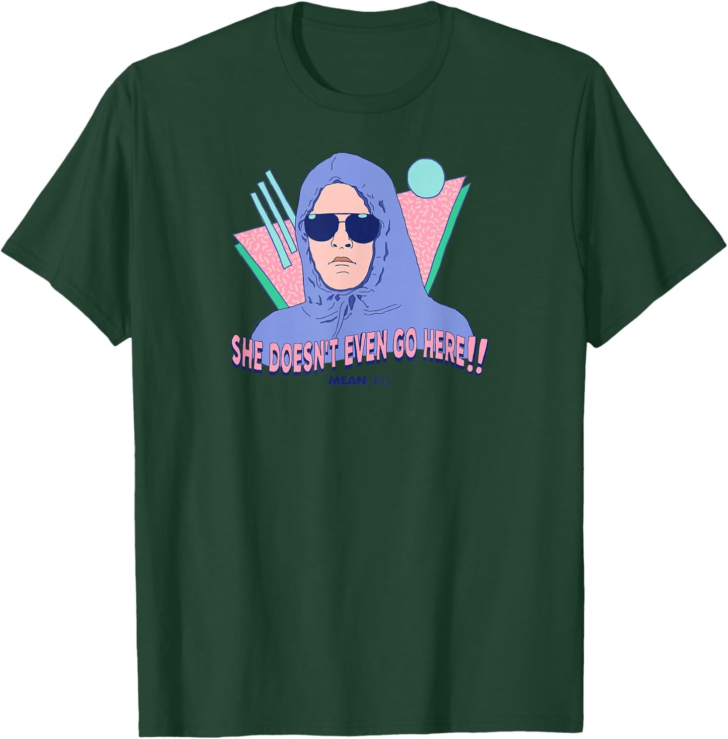 Mean Girls - She Doesn't Even Go Here Retro T-Shirt - T-Shirt | Forest