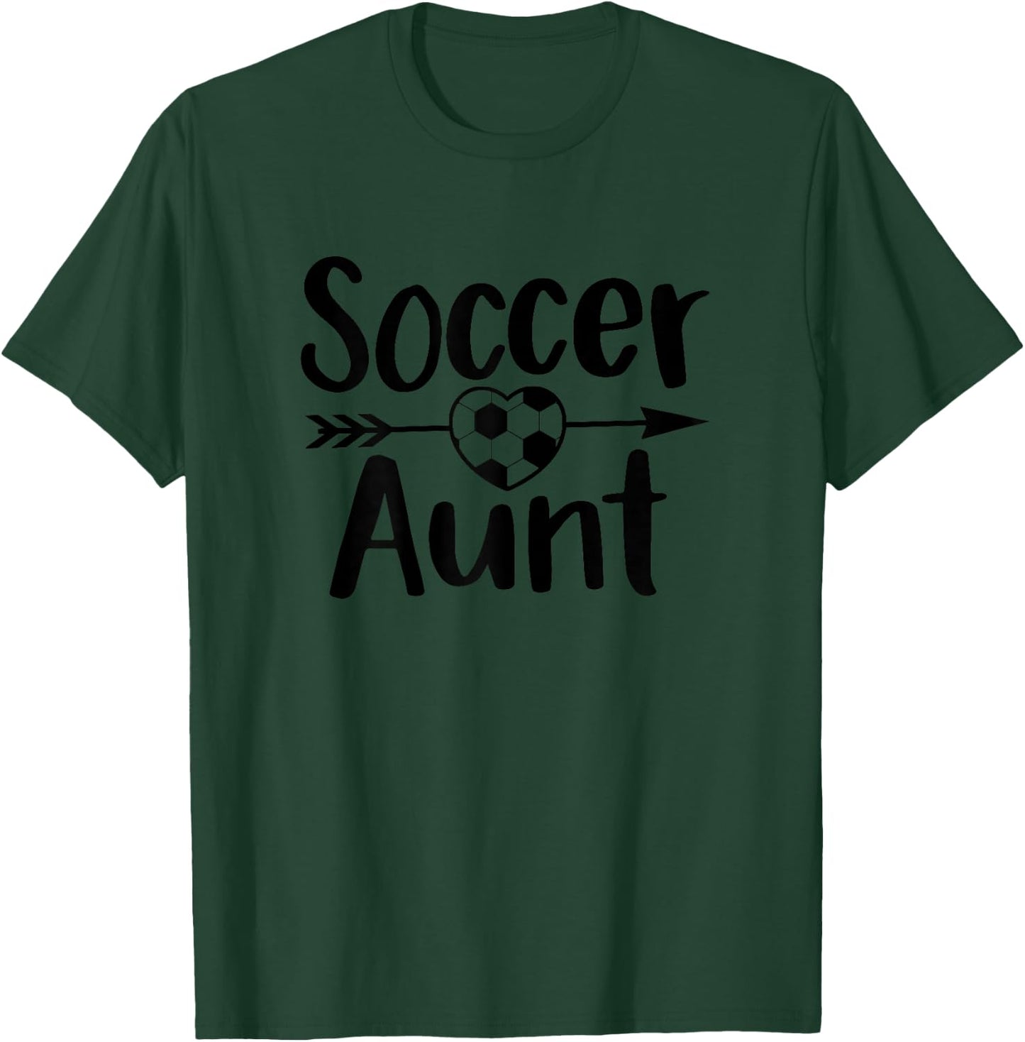 Soccer Aunt Heart Sport Lover Auntie Mother's Day T-Shirt - T-Shirt | Forest