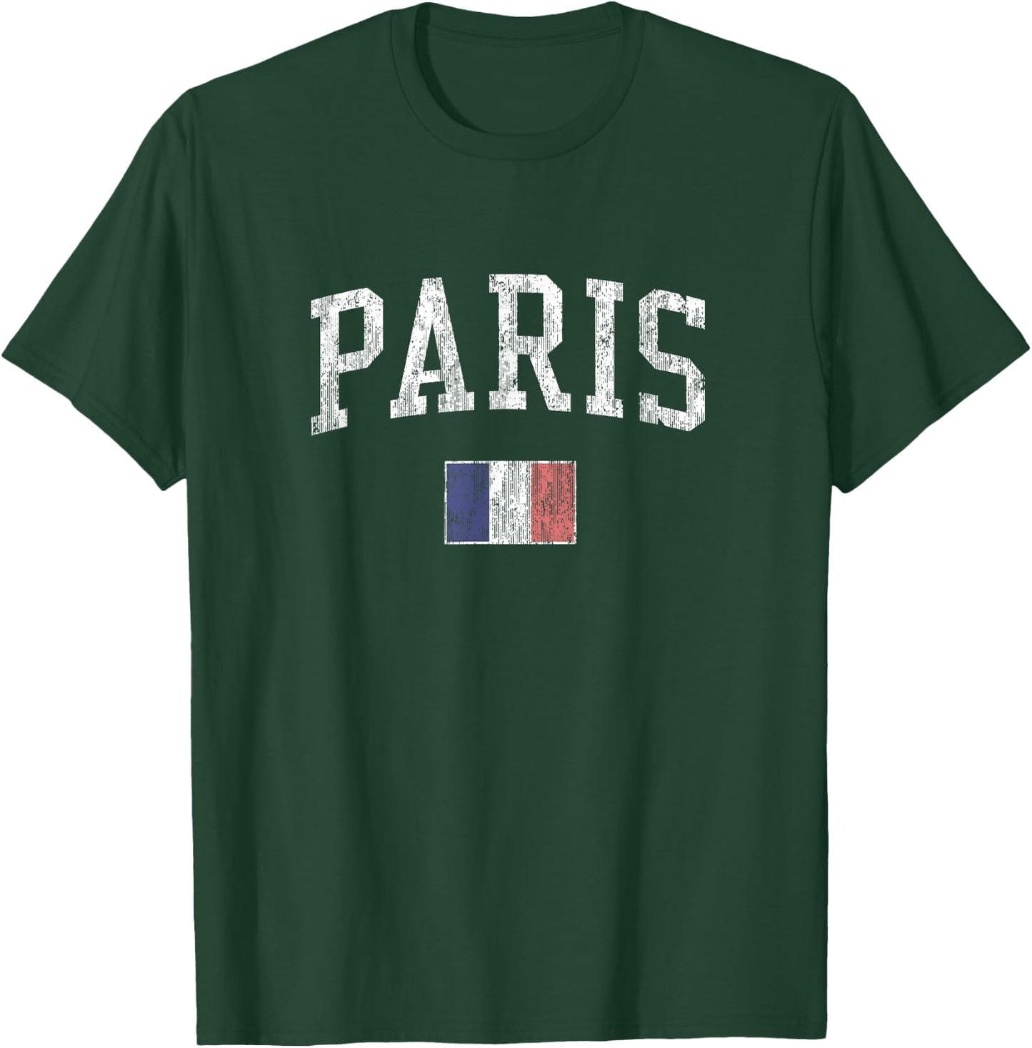 Paris France Vintage Sports Design French Flag T-Shirt - T-Shirt | Forest