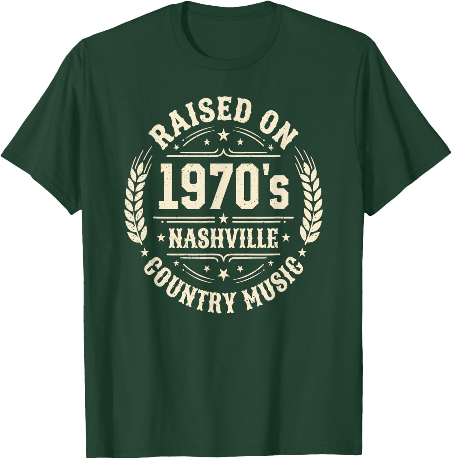 Raised On 1970s Nashville Country Music - Vintage Western T-Shirt - T-Shirt | Forest