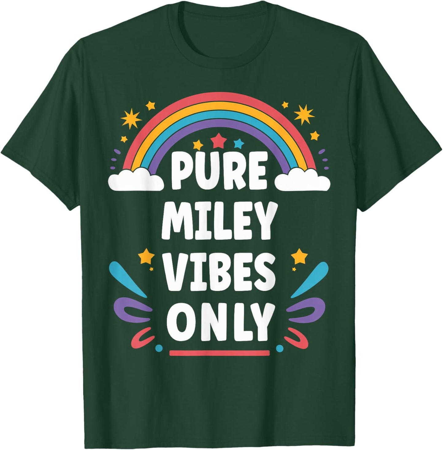 MILEY Vibes Only Cute Retro Girls MILEY Name T-Shirt - T-Shirt | Forest
