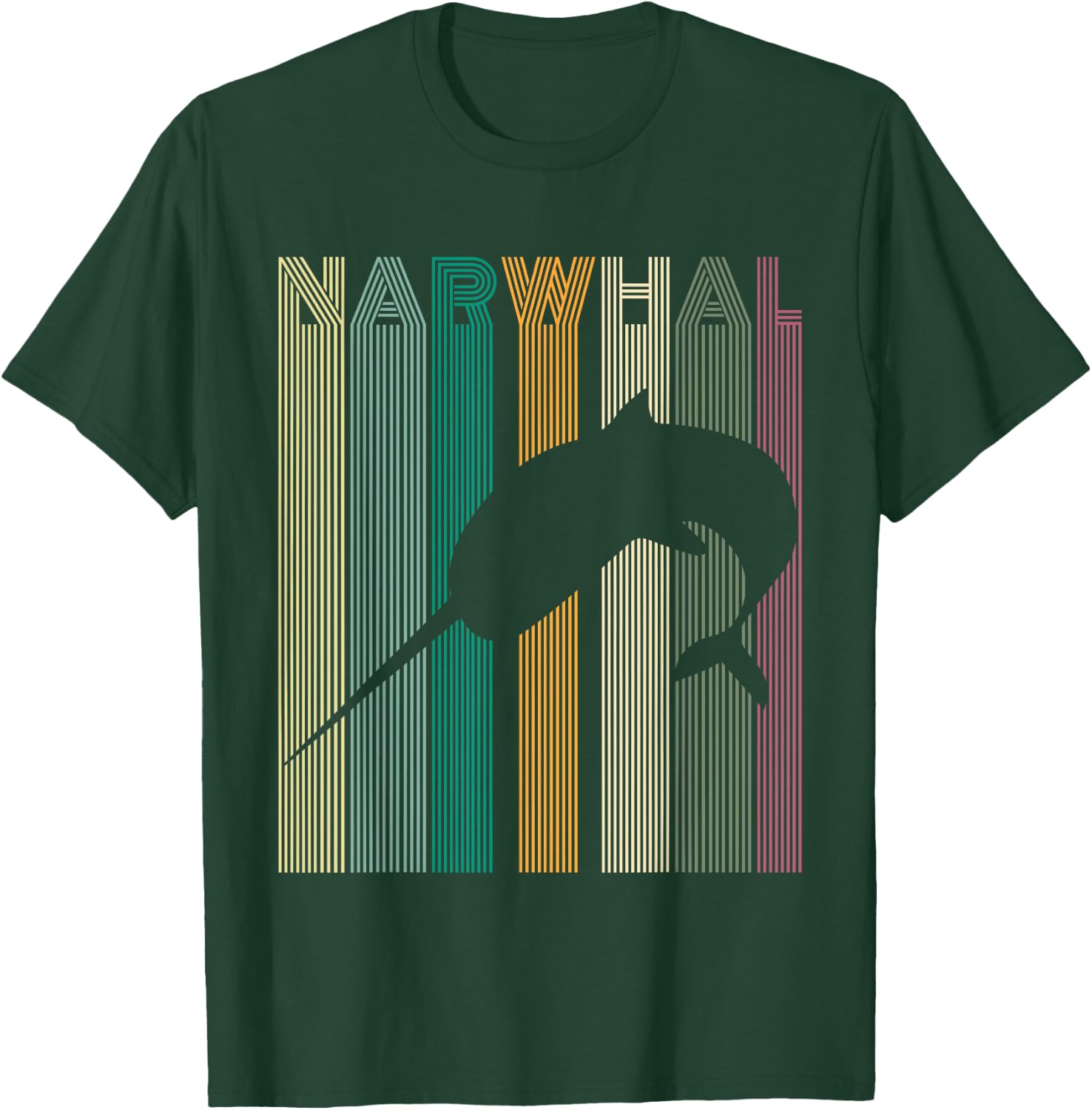 Kids Narwhal Retro Narwhal Shirt Women Men Boys T-Shirt - T-Shirt | Forest