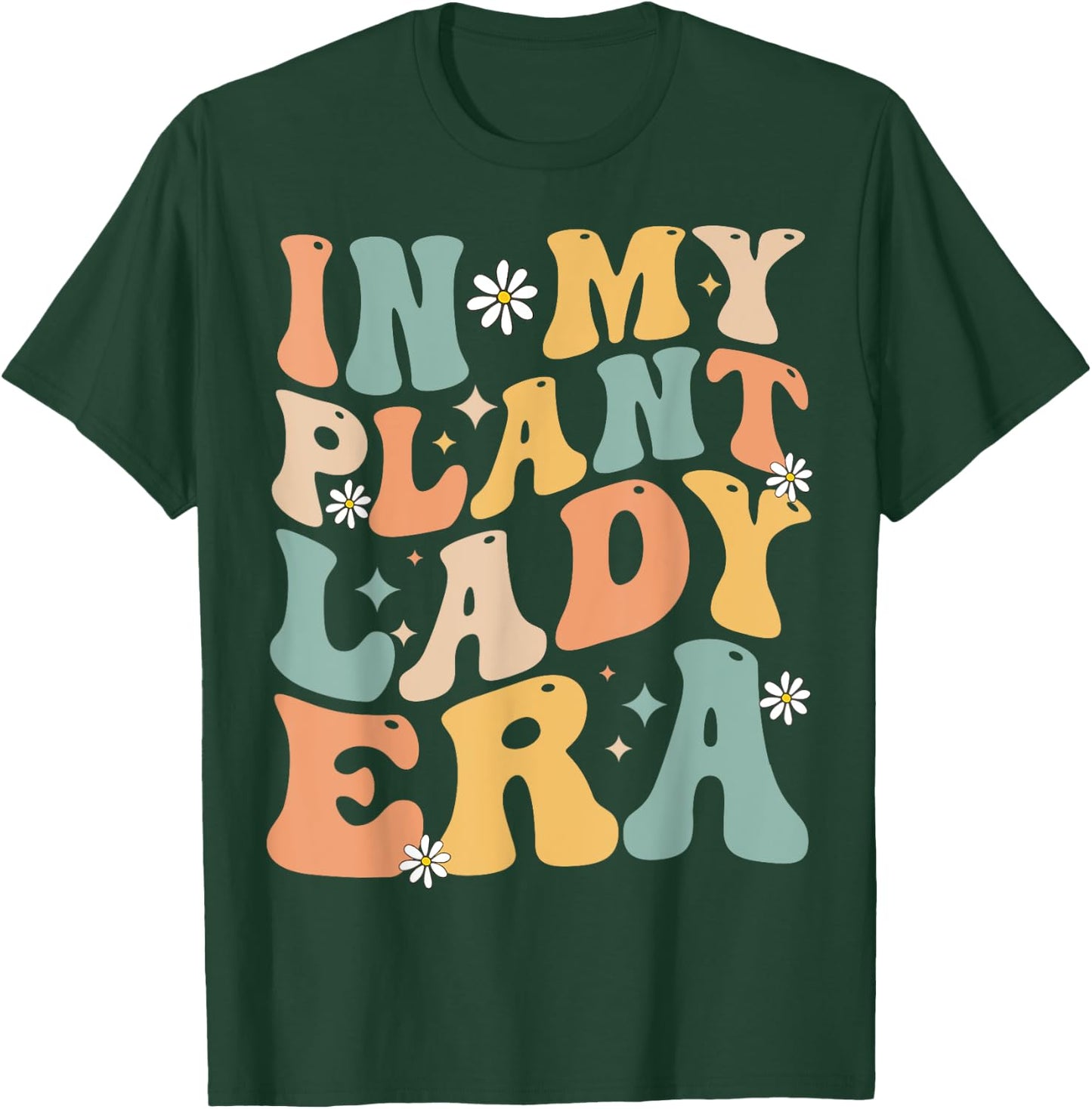 Retro In My Plant Lady Era Xmas Gardening Plant Mom Groovy T-Shirt - T-Shirt | Forest