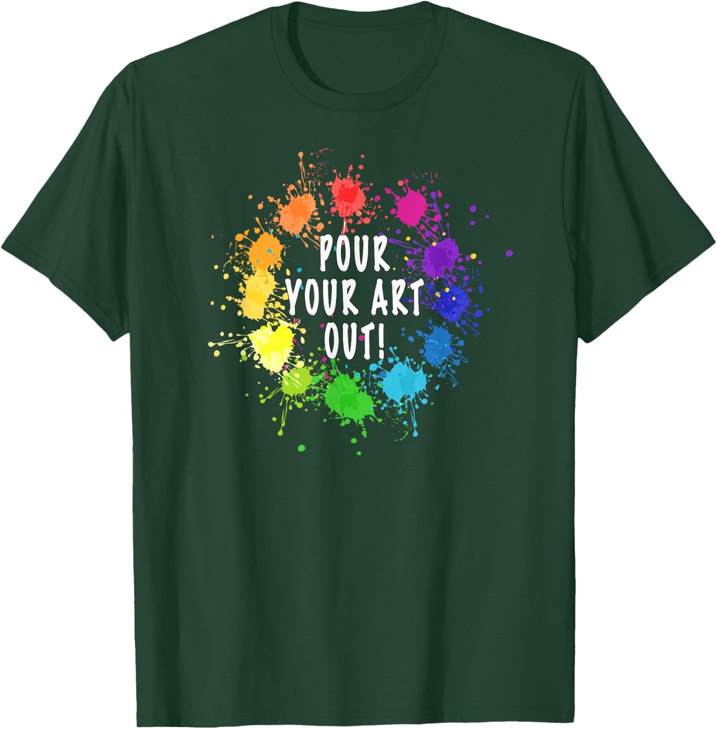 Acrylic Paint Pouring Artist Fluid Art Painter Color Wheel T-Shirt - T-Shirt | Forest