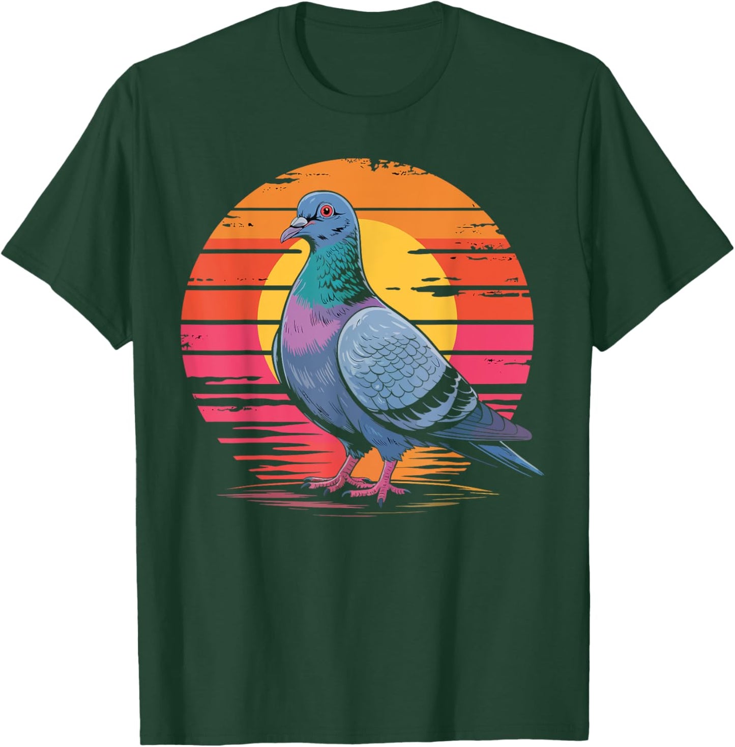 Retro Pigeon Lover Urban Birdwatching Gifts Women T-Shirt - T-Shirt | Forest