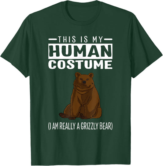 This is My Human Costume I'm Really A Grizzly Bear T Shirt T-Shirt - T-Shirt | Forest