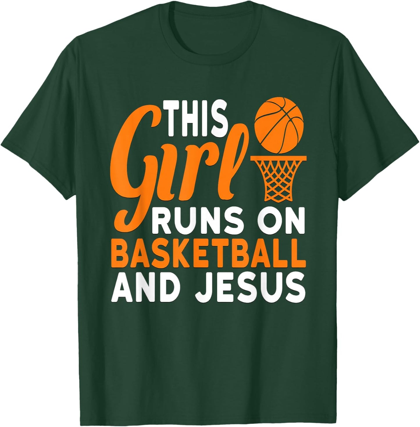 This Girl Runs On Basketball And Jesus Graphic T-Shirt - T-Shirt | Forest