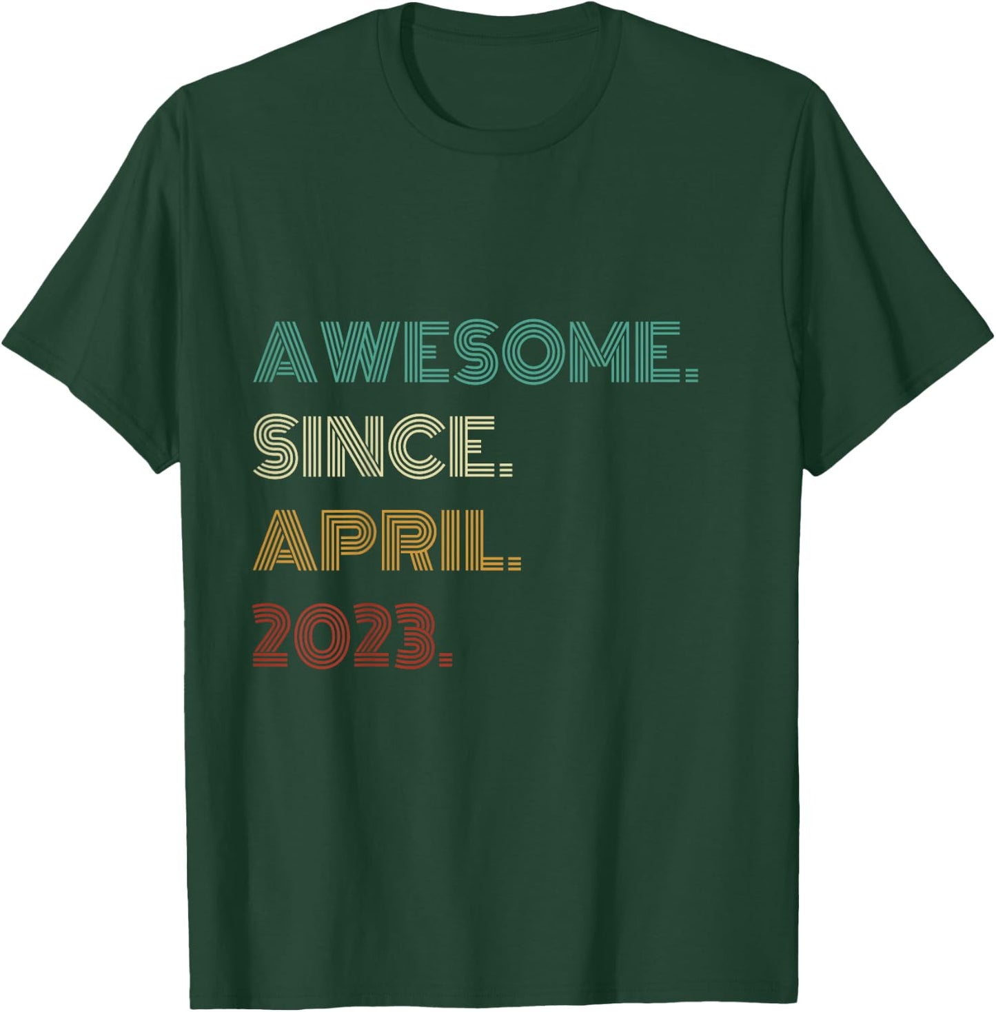 3 Years Old Awesome Since April 2023 3rd Birthday T-Shirt - T-Shirt | Forest