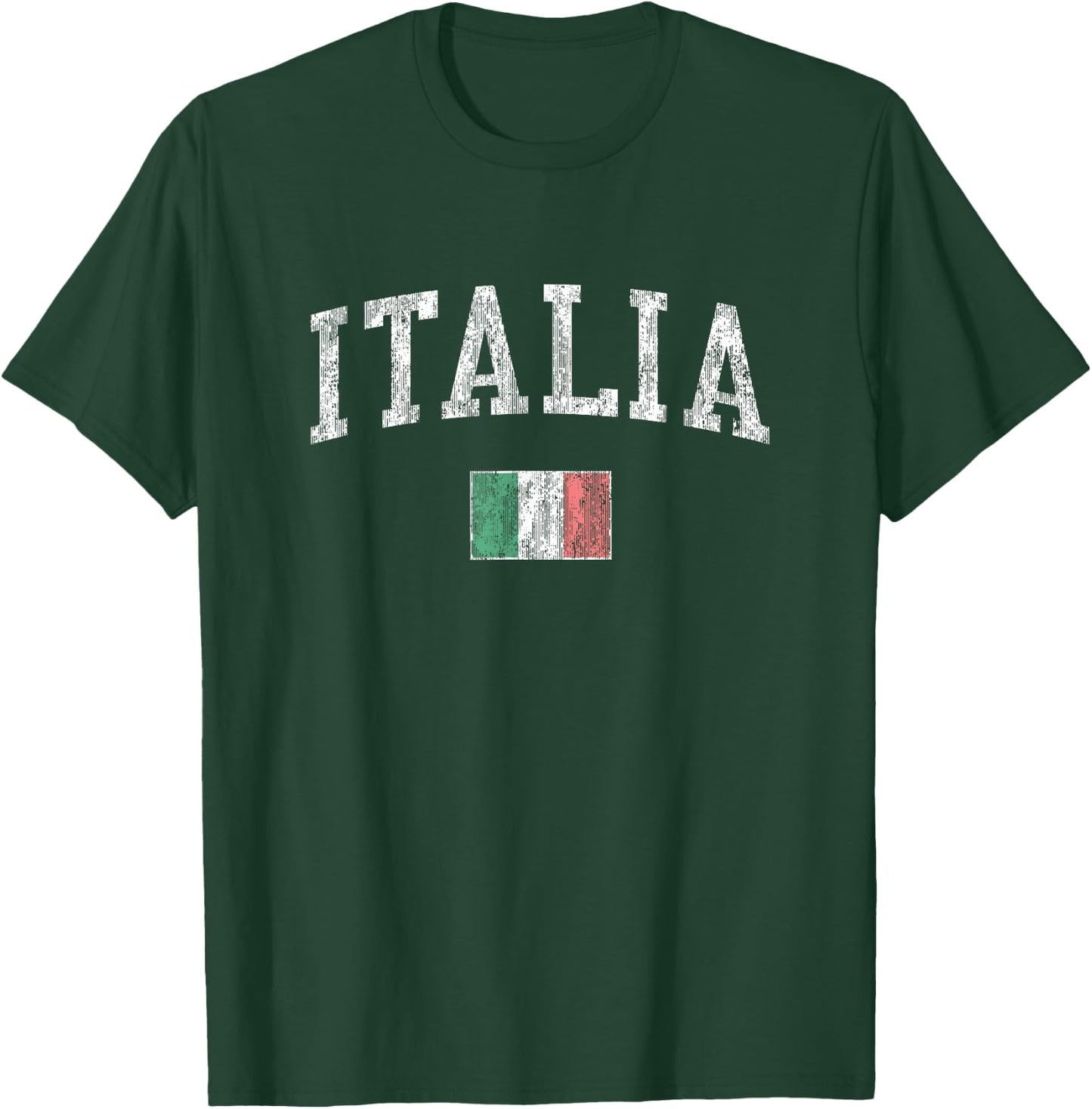 Italy Vintage Italia Sports Design Italian Flag T-Shirt - T-Shirt | Forest