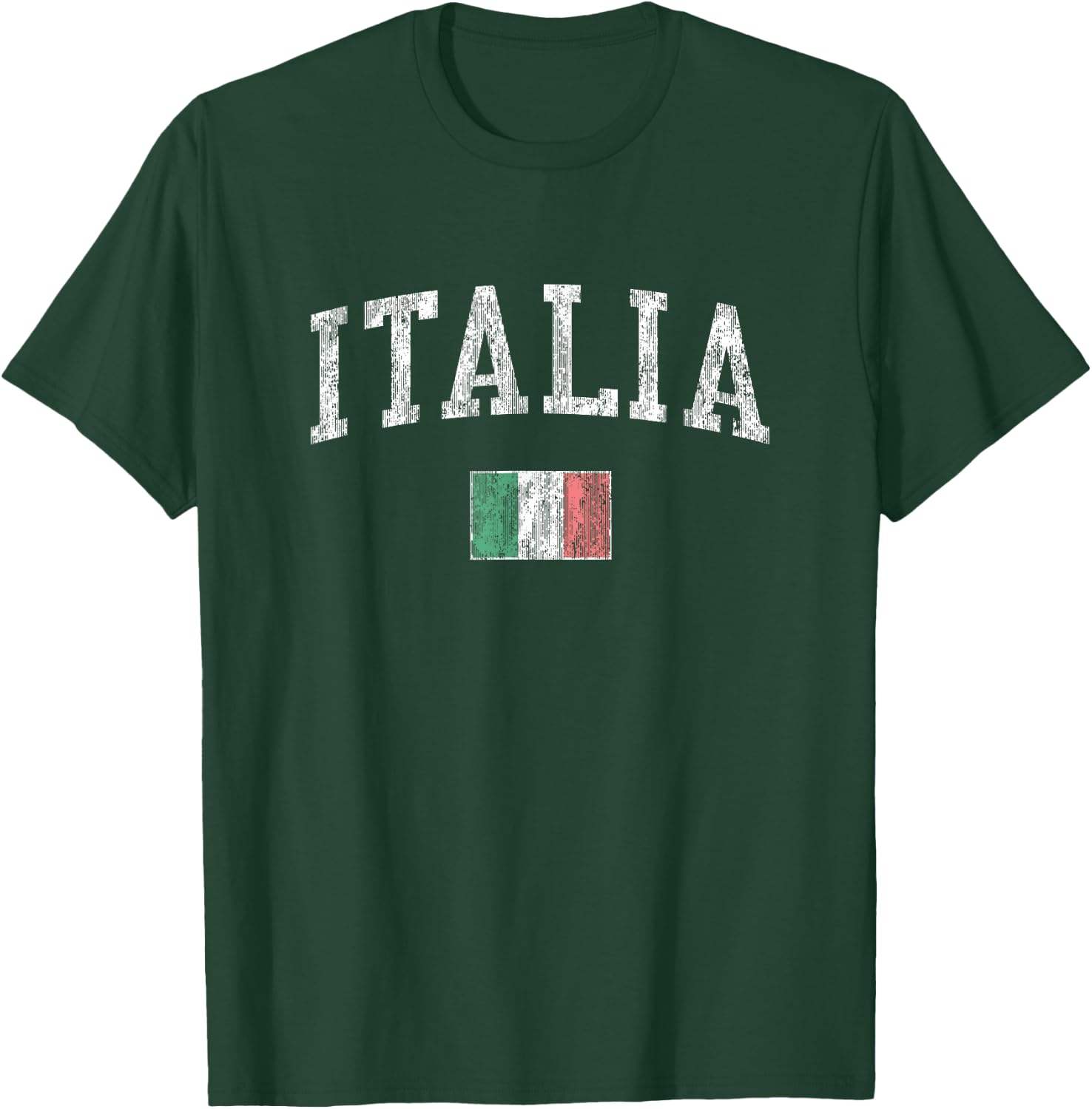 Italy Vintage Italia Sports Design Italian Flag T-Shirt - T-Shirt | Forest