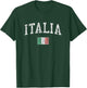 Italy Vintage Italia Sports Design Italian Flag T-Shirt - T-Shirt | Forest