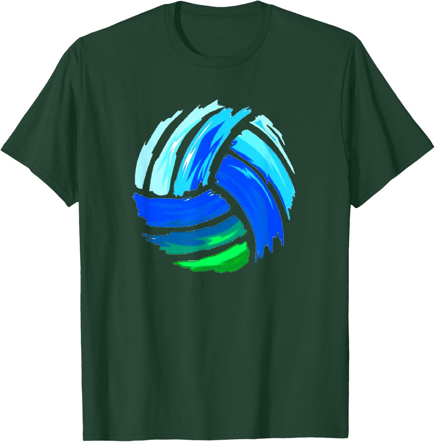 Volleyball Blue Green For Teen Girls & Boys T-Shirt - T-Shirt | Forest
