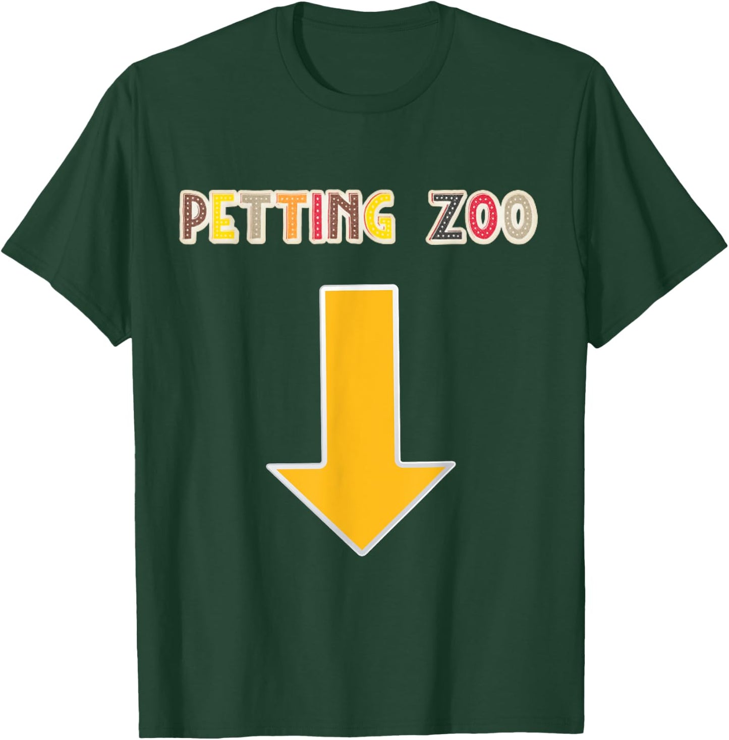 Funny Guys Adult Humor Petting Zoo Arrow Down T-Shirt - T-Shirt | Forest