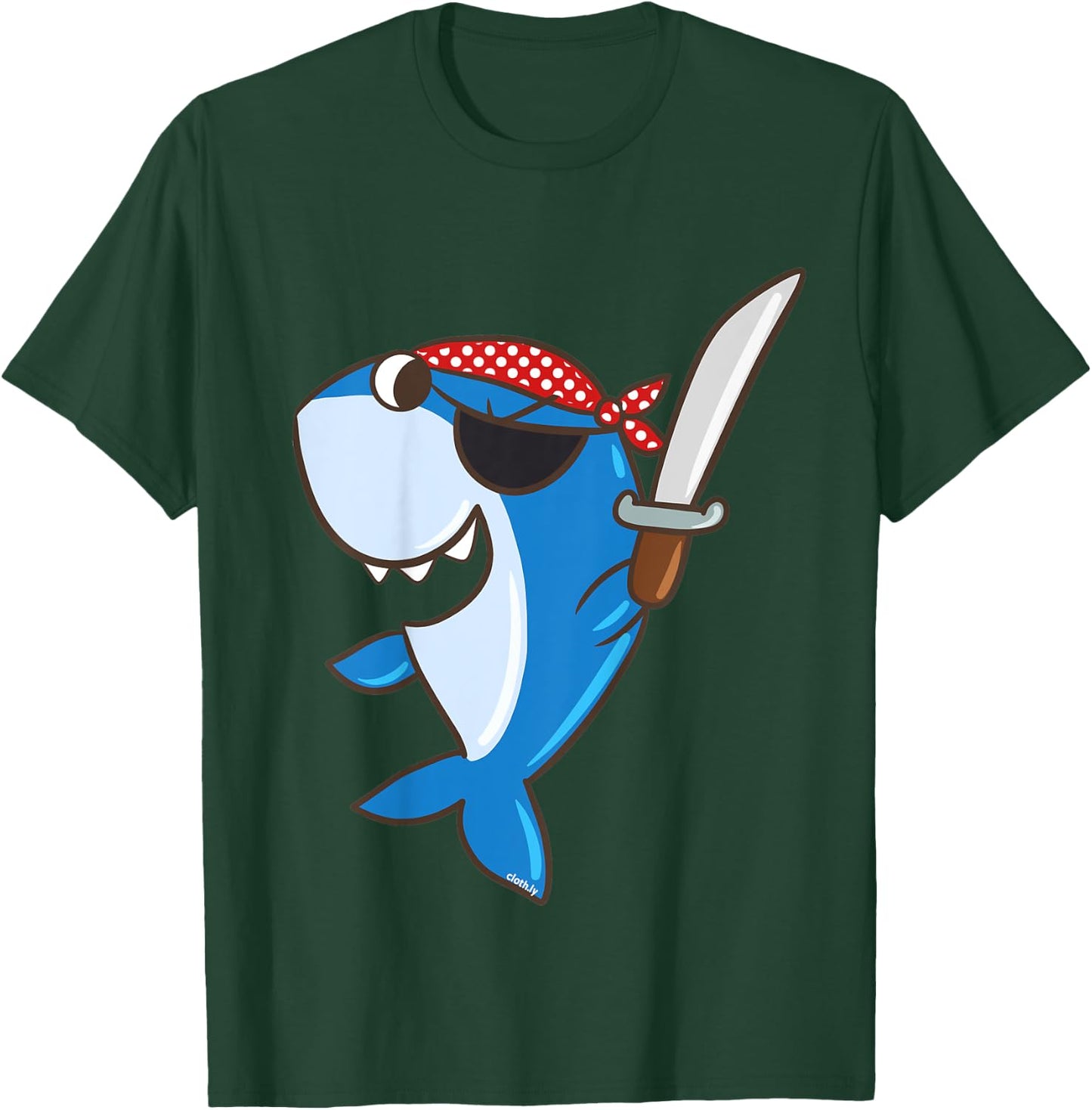 Kids Shark Pirate Cute Pirates Gift Boys Kids Shark Pirate T-Shirt - T-Shirt | Forest