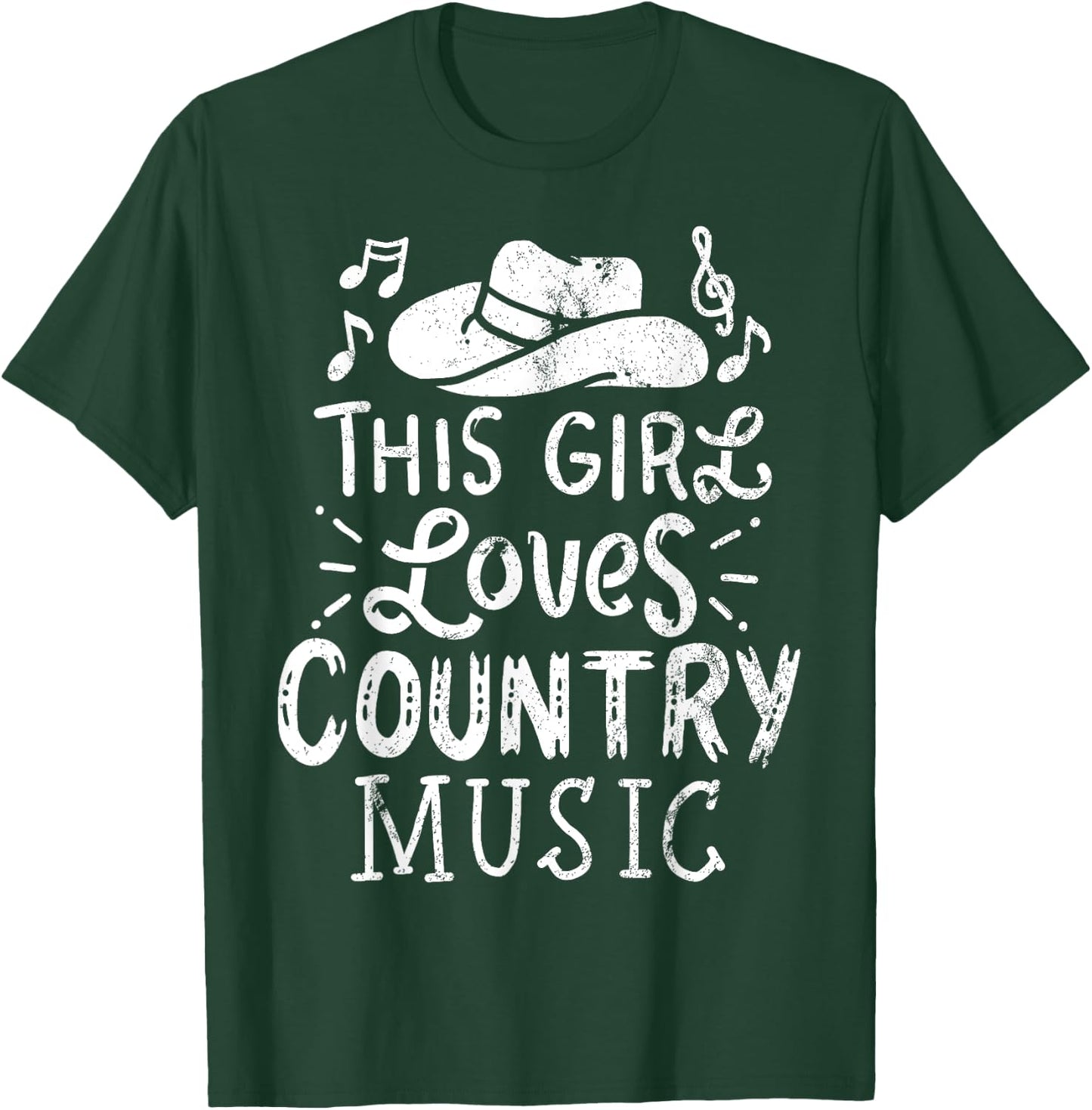 Country Music Western Hat Musician T-Shirt - T-Shirt | Forest