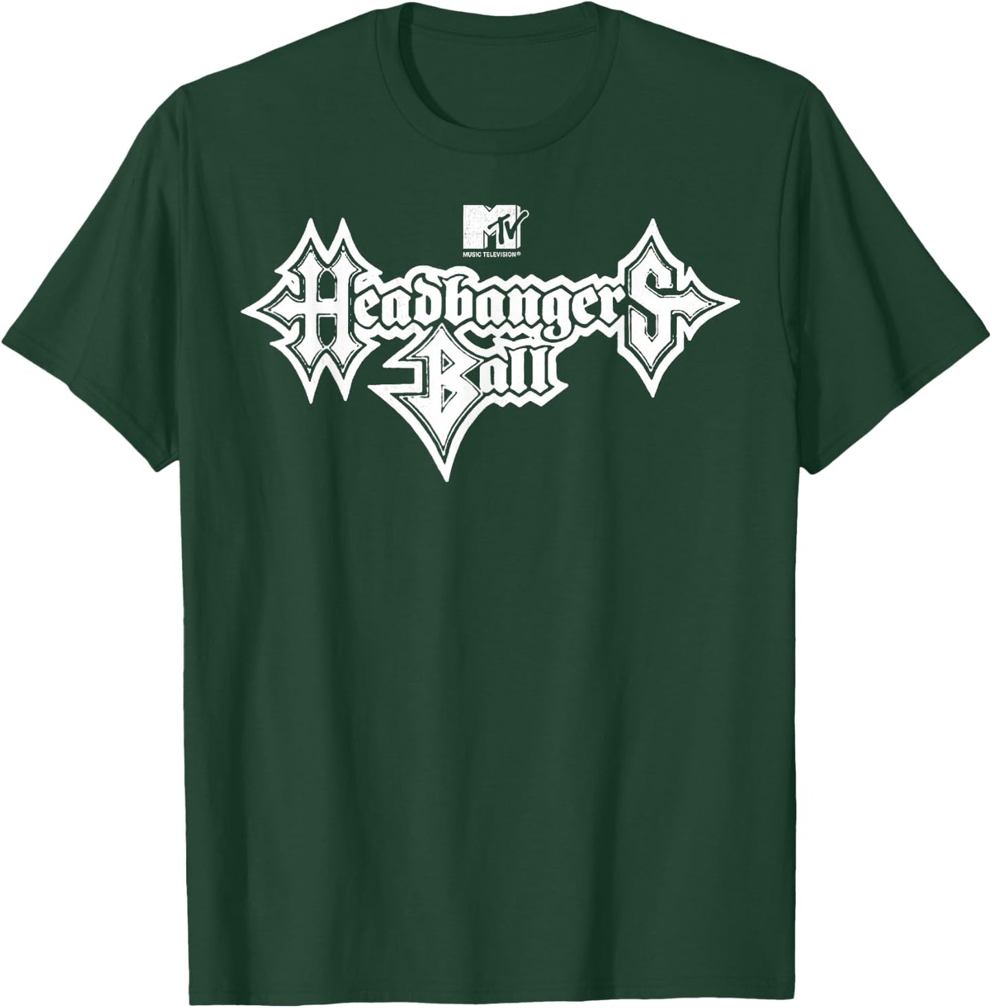 MTV Headbangers Ball: Classic Fit, Round Neck, Short Sleeve Black Metal Text T-Shirt - T-Shirt | Forest